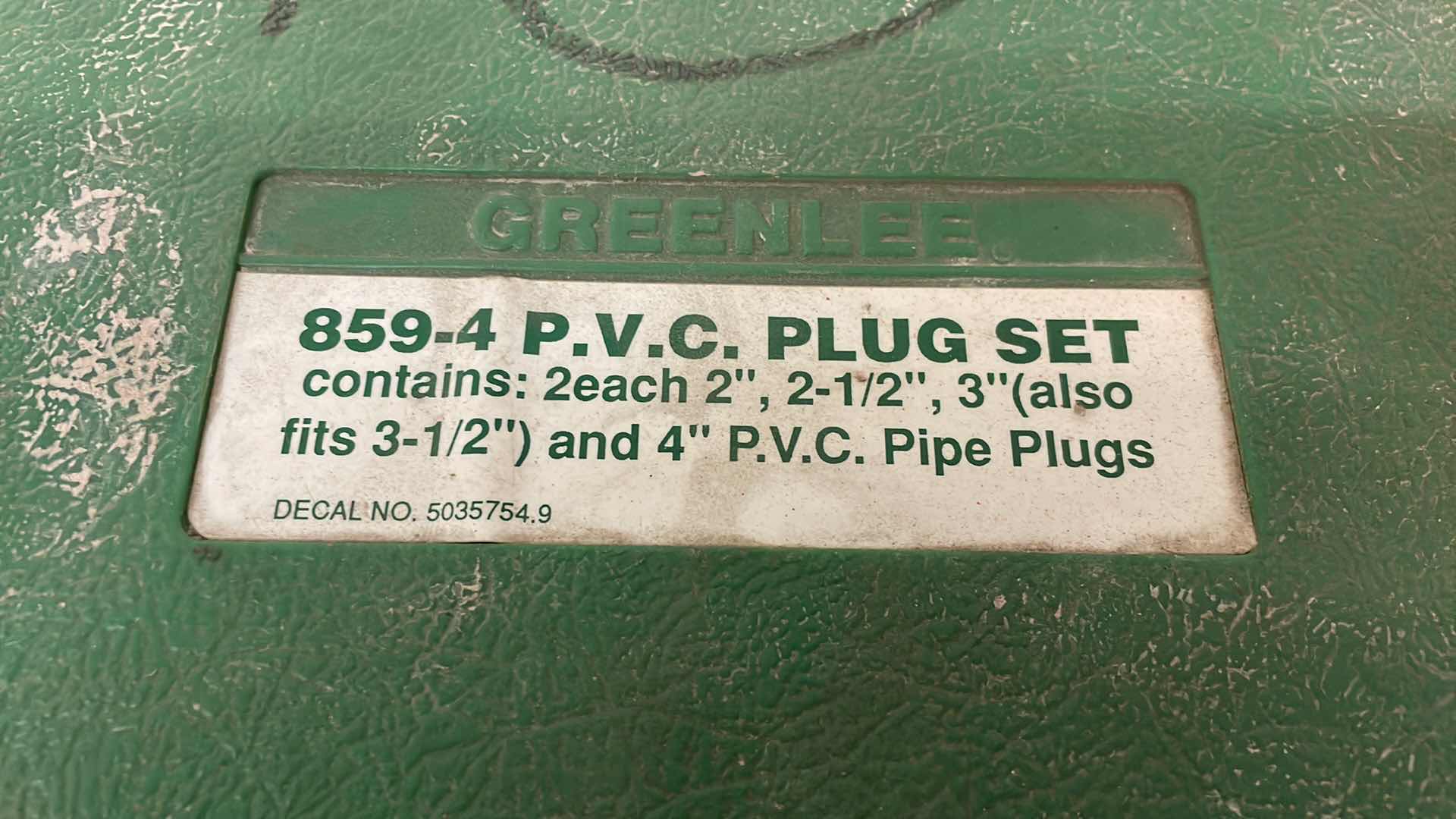 Photo 1 of GREENLEE 859-4 PVC PLUG SET