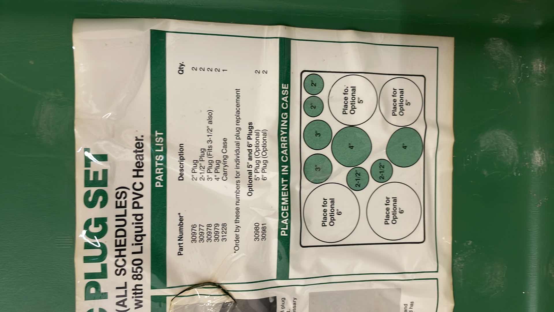 Photo 1 of GREENLEE 859-4 PVC PLUG SET