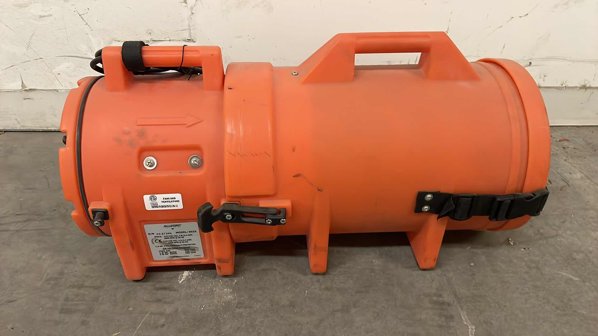 Photo 1 of ALLEGRO 9533 COM-PAX-IAL CONFINED SPACE VENTILATION BLOWER