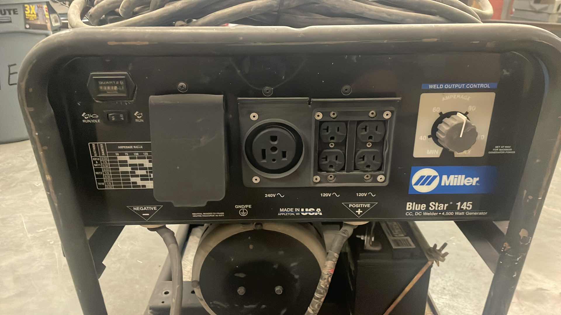 Photo 1 of MILLER BLUE STAR 145 DX WELDER/GENERATOR WITH CABLES UNKNOWN CONDITION OF ALL THE CABLES 302 HOURS