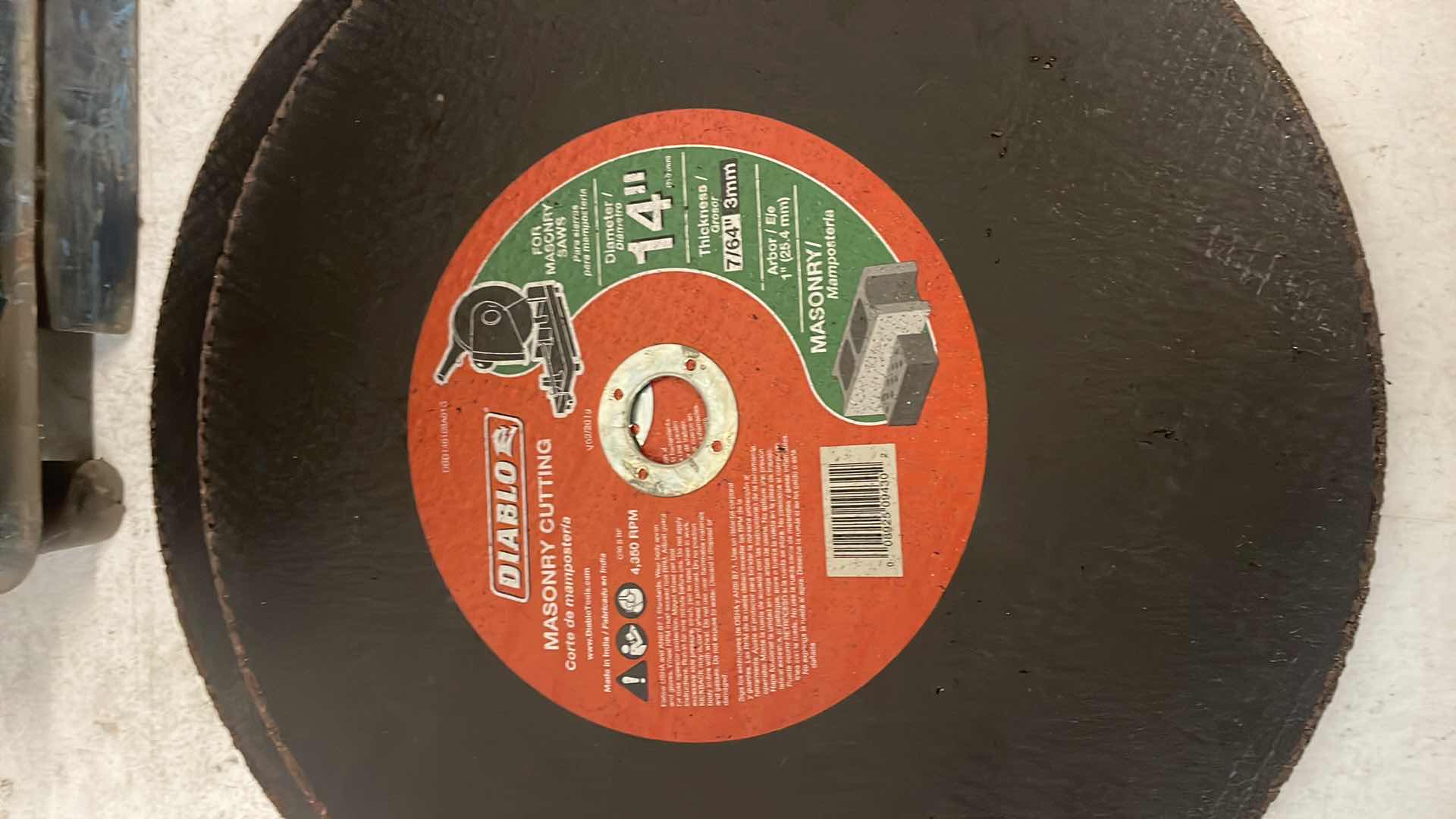 Photo 1 of RYOBI C358 14” CHOP SAW W/DIABLOS MASONARY AND METAL CUT-OFF BLADES 2 EA