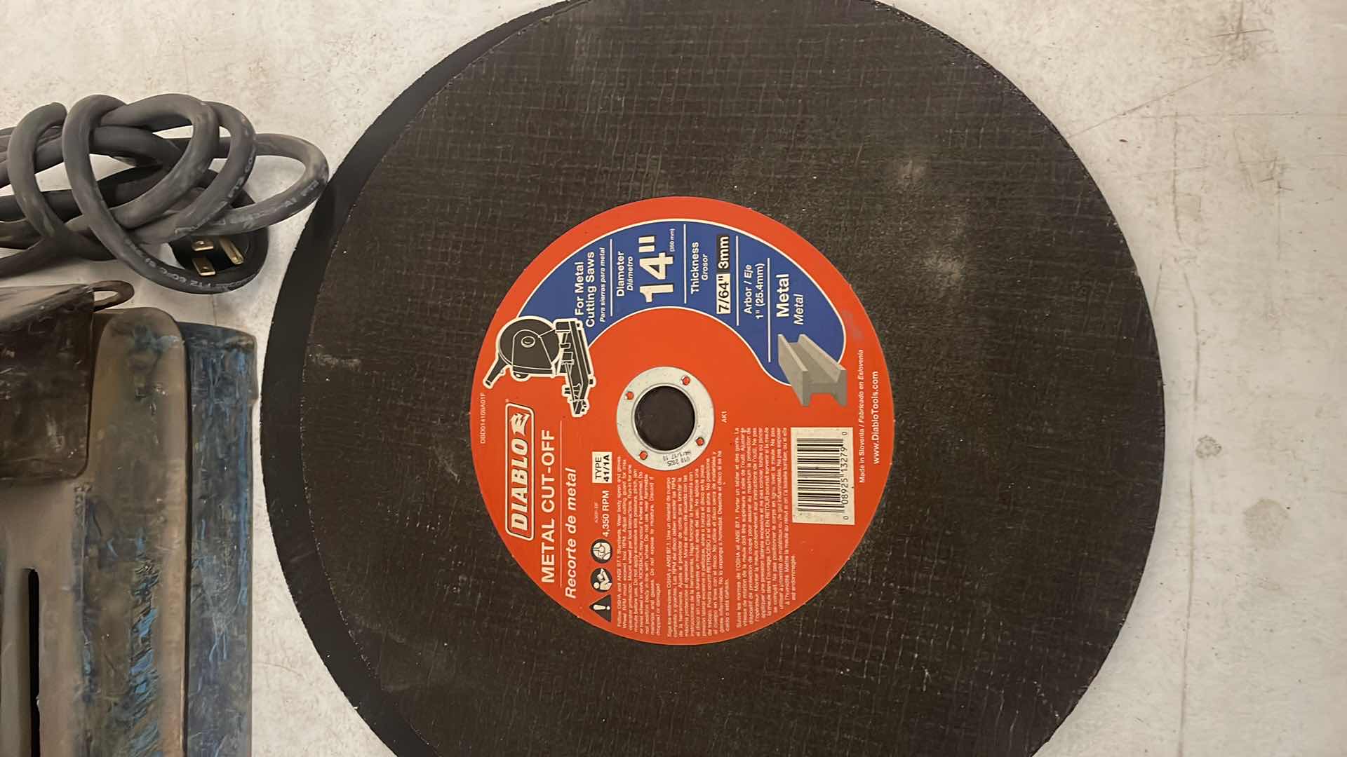 Photo 1 of RYOBI C358 14” CHOP SAW W/DIABLOS MASONARY AND METAL CUT-OFF BLADES 2 EA