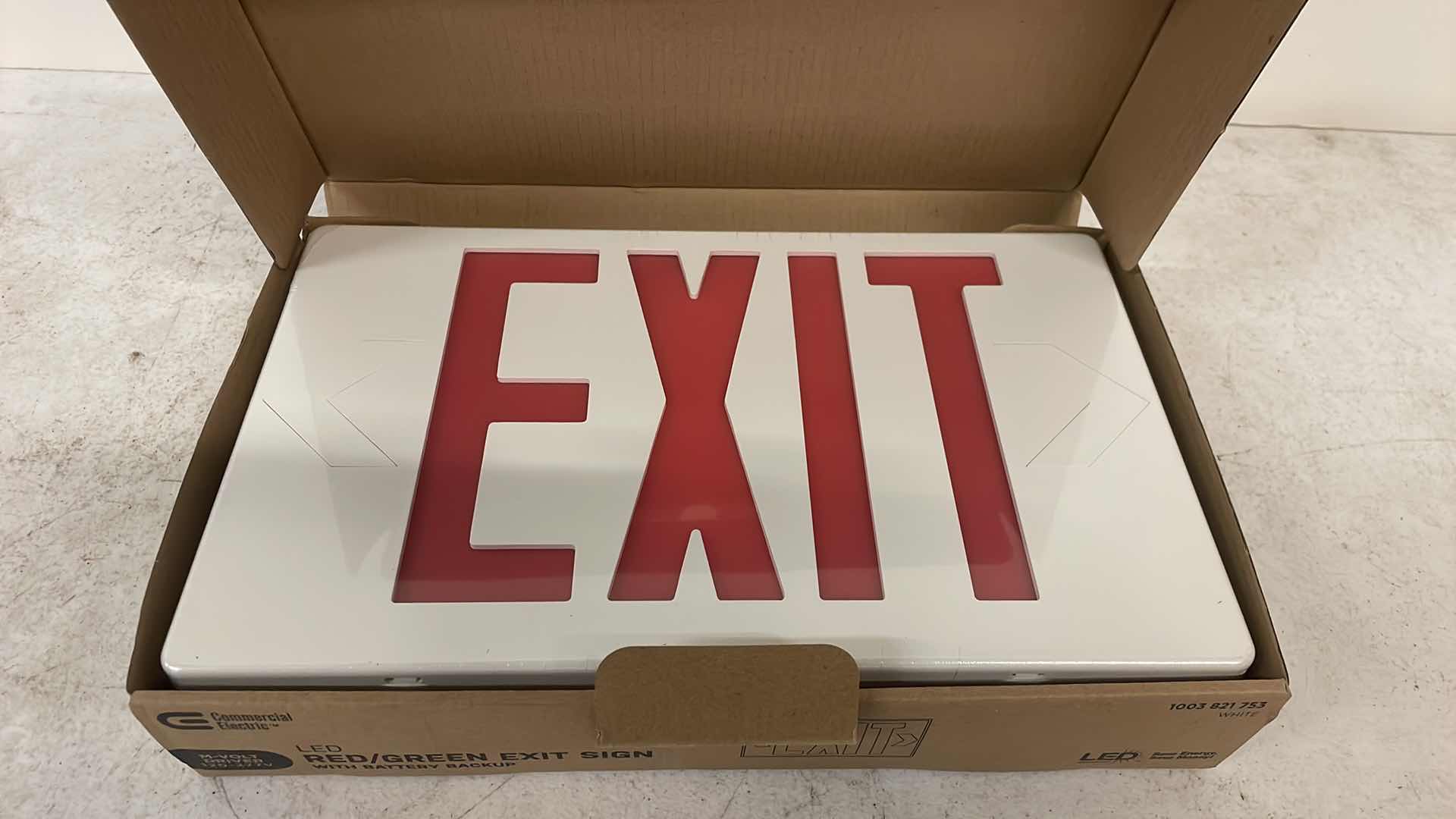 Photo 1 of LED
RED GREEN EXIT SIGN WITH BATTERY BACKUP