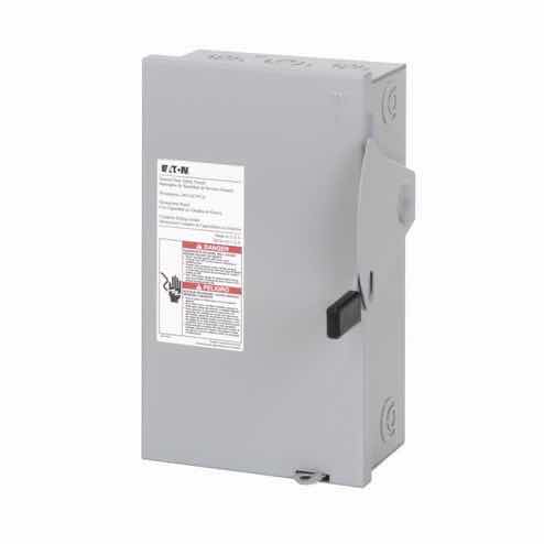 Photo 1 of EATON DG221NGB 30 AMP, 2 POLE, 240 VOLT, NEMA 1, GENERAL DUTY CARTRIDGE FUSE SAFETY SWITCH