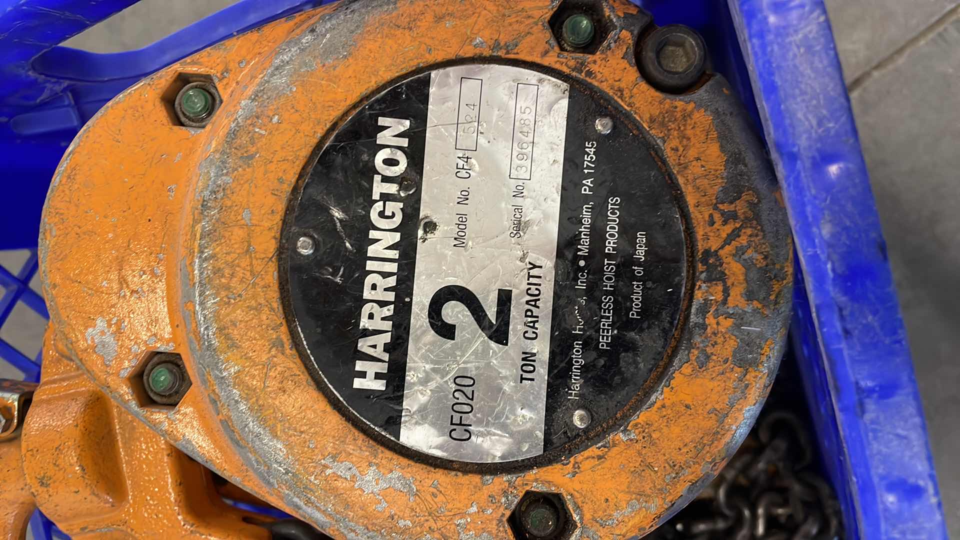 Photo 2 of HARRINGTON 2 TON CAPACITY HOIST CF4