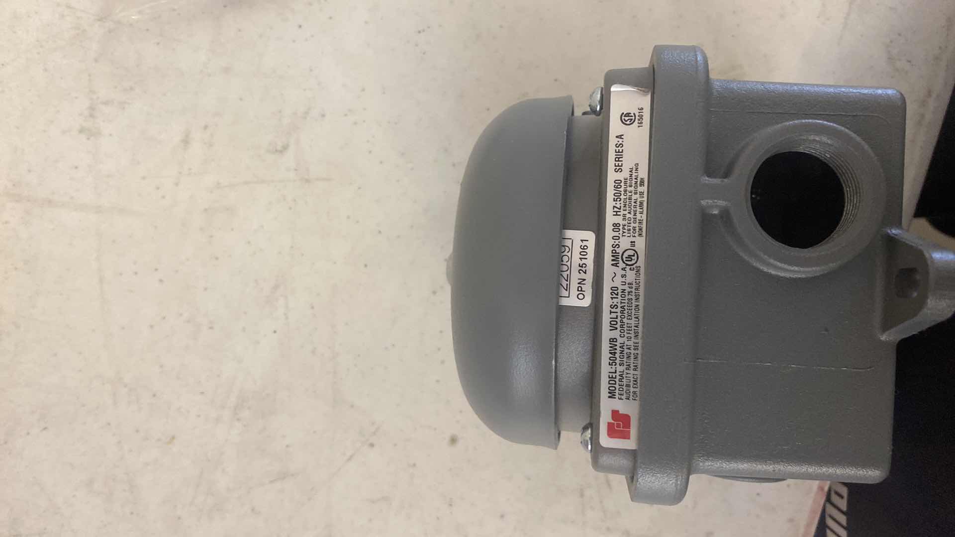 Photo 1 of FEDERAL SIGNAL VIBRATONE BELL, SPECIFICALLY MODEL 504-120-1 OR 506-120-1