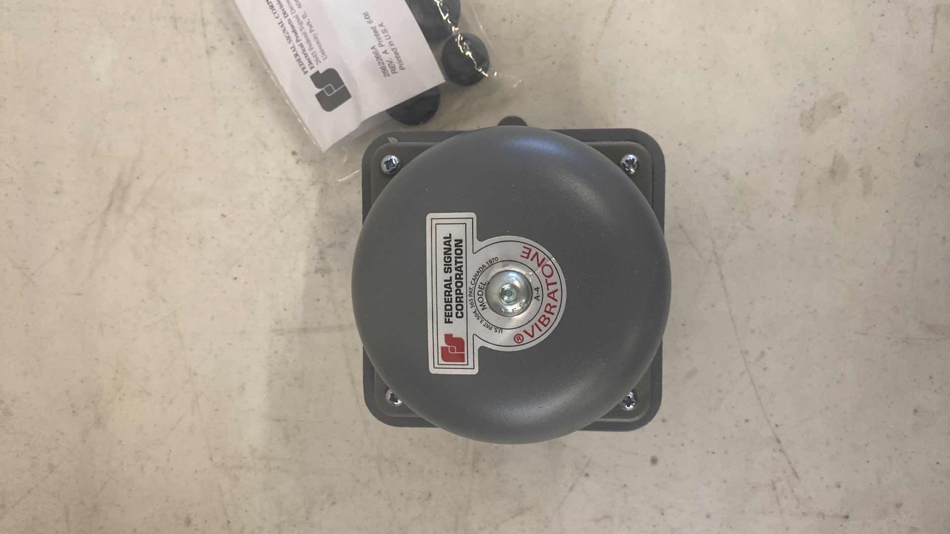 Photo 1 of FEDERAL SIGNAL VIBRATONE BELL, SPECIFICALLY MODEL 504-120-1 OR 506-120-1