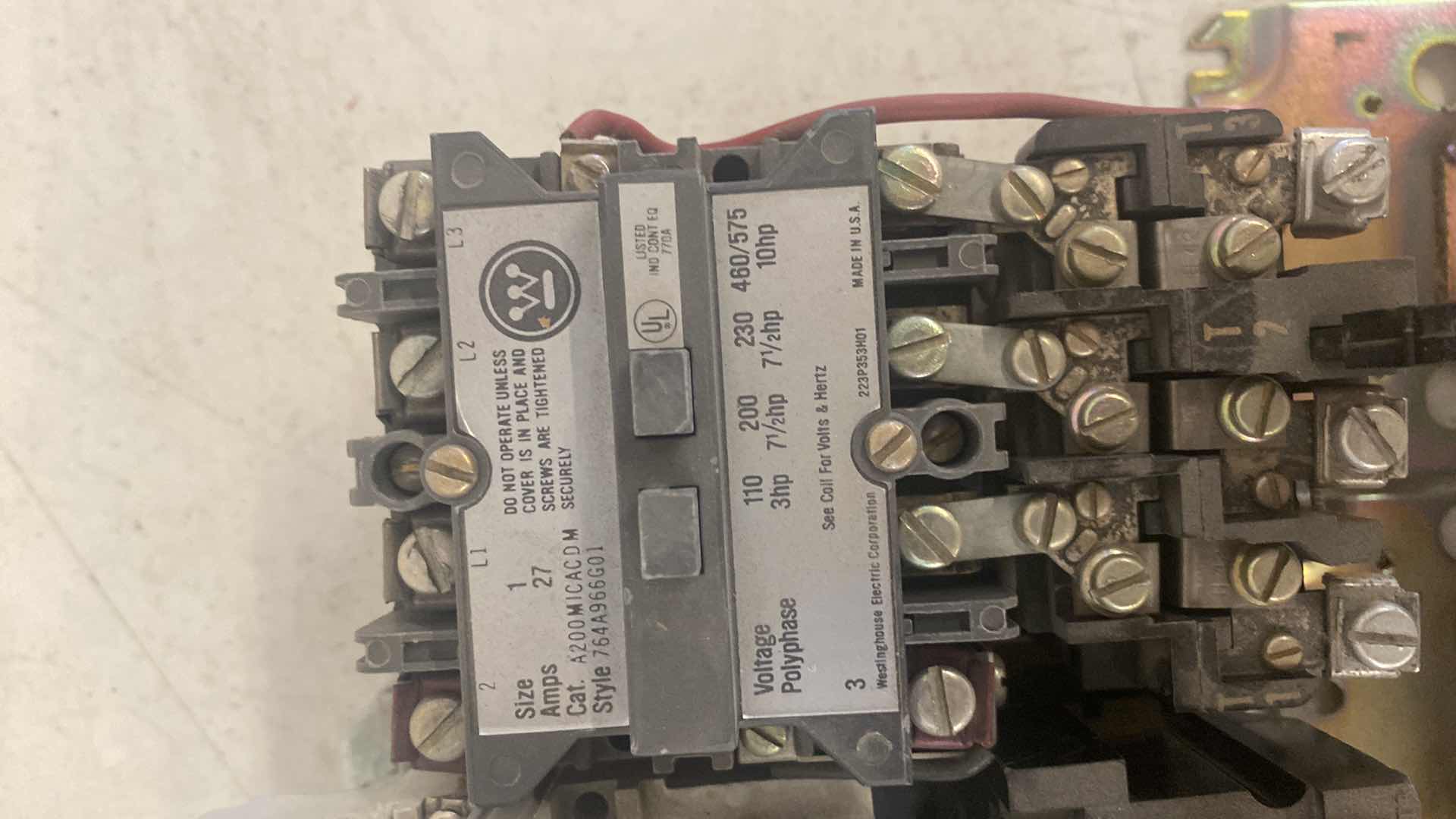 Photo 7 of ASSORTED MOTOR CONTROLS WESTINGHOUSE CUTLER HAMMER