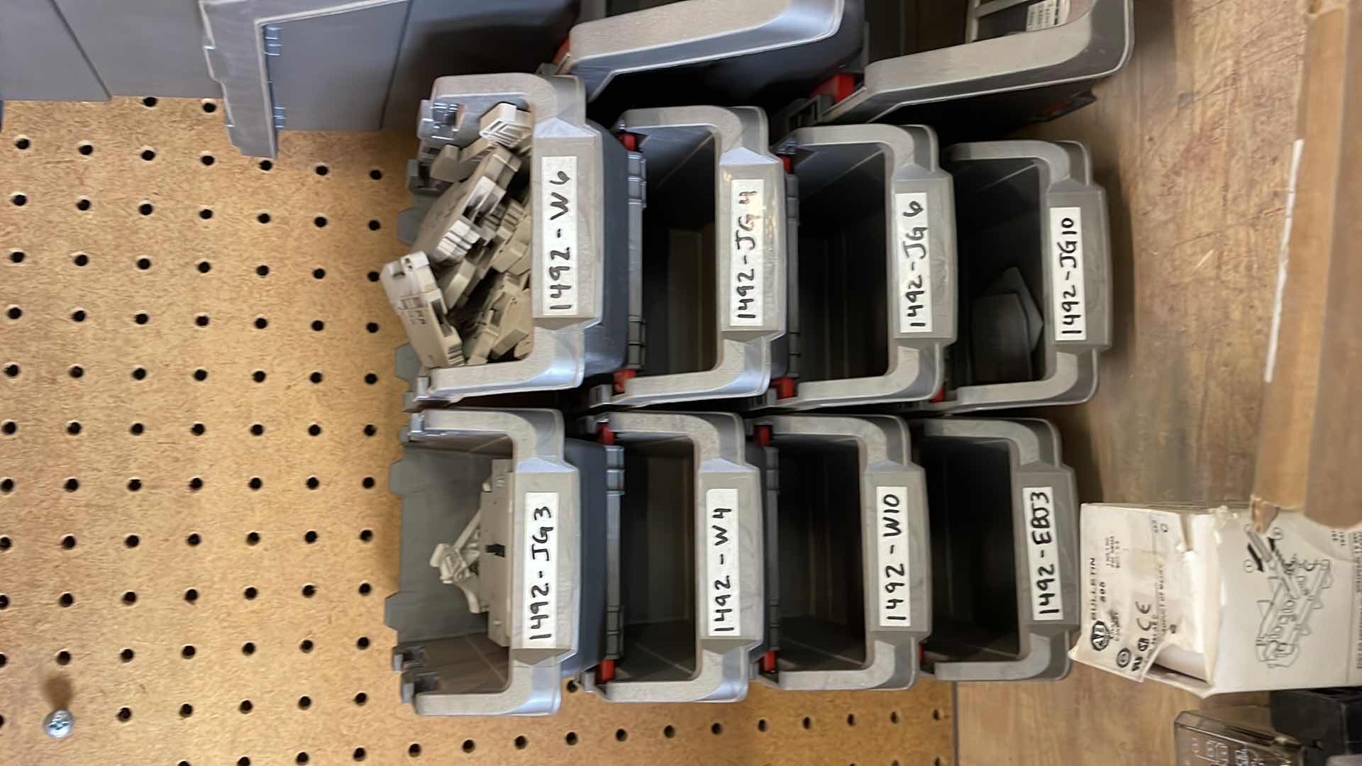 Photo 2 of CONTENTS OF SHELF MISC ELECRTICAL COMPONENTS BINS RELAYS