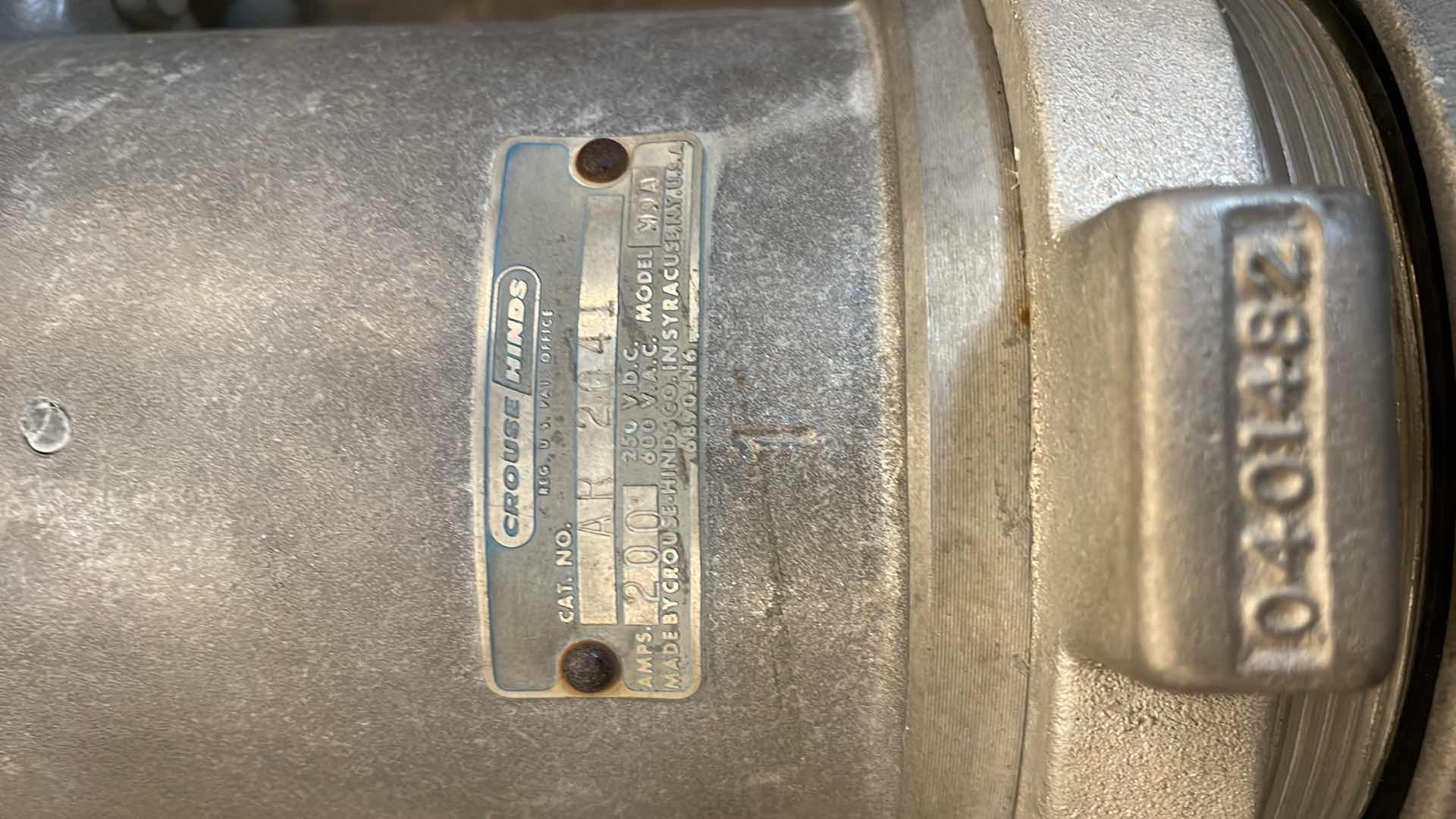 Photo 1 of CROUSE HINDS PLUG 200A 4W4P ARK RCPT HOUS SPDR .56 CNDT SZ
MFG ITEM NUMBER AR2041