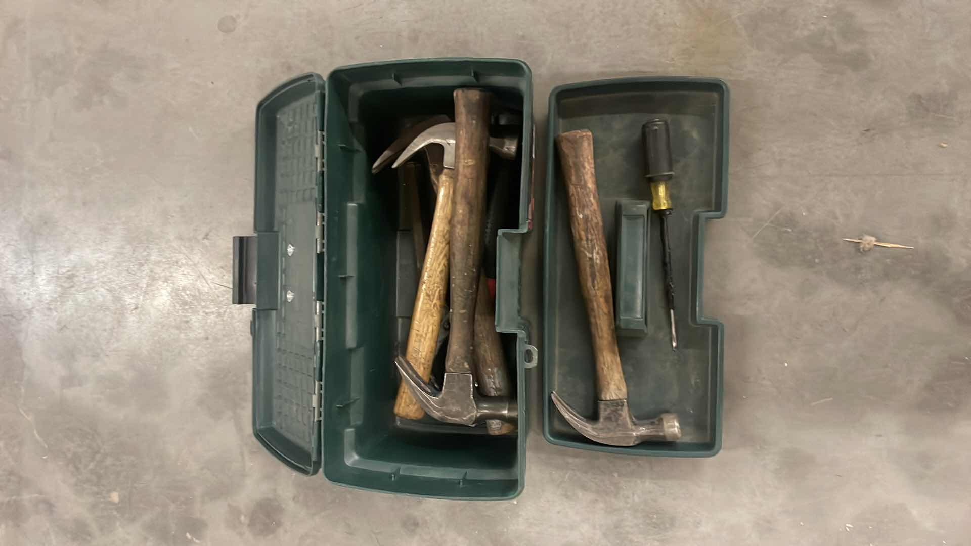 Photo 1 of POPULAR MECHANICS 16” TOOL BOX WITH HAMMERS SLOT SCREW DRIVER