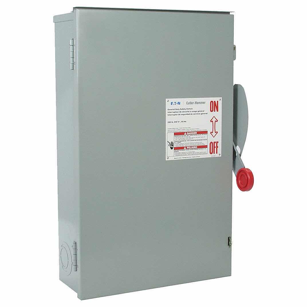 Photo 1 of EATON SAFETY SWITCH: FUSIBLE, 100 A, THREE PHASE, 240V AC, GALVANIZED STEEL, INDOOR/OUTDOOR MODEL DG323NRB