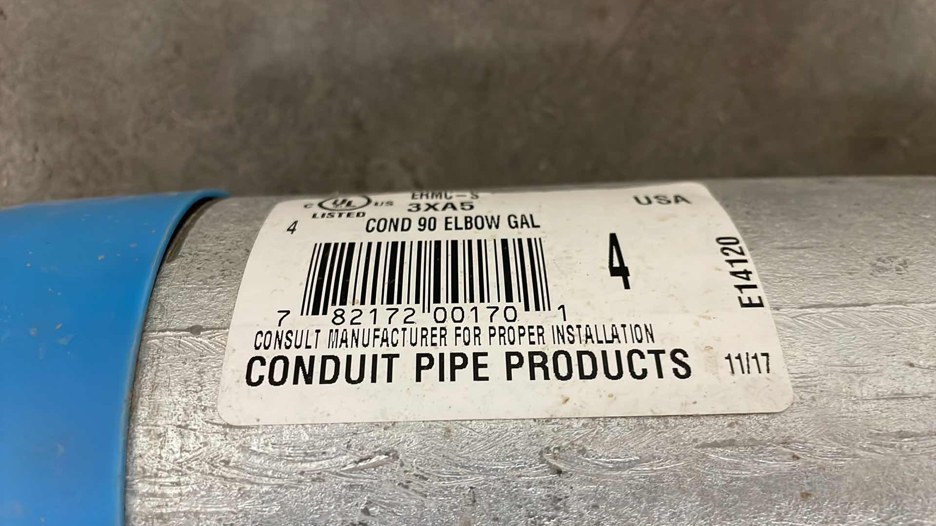 Photo 1 of GALVANIZED STEEL RIDGID CONDUIT ELBOWS 1-4” 90 DEGREE 2-3” 45 DEGREE