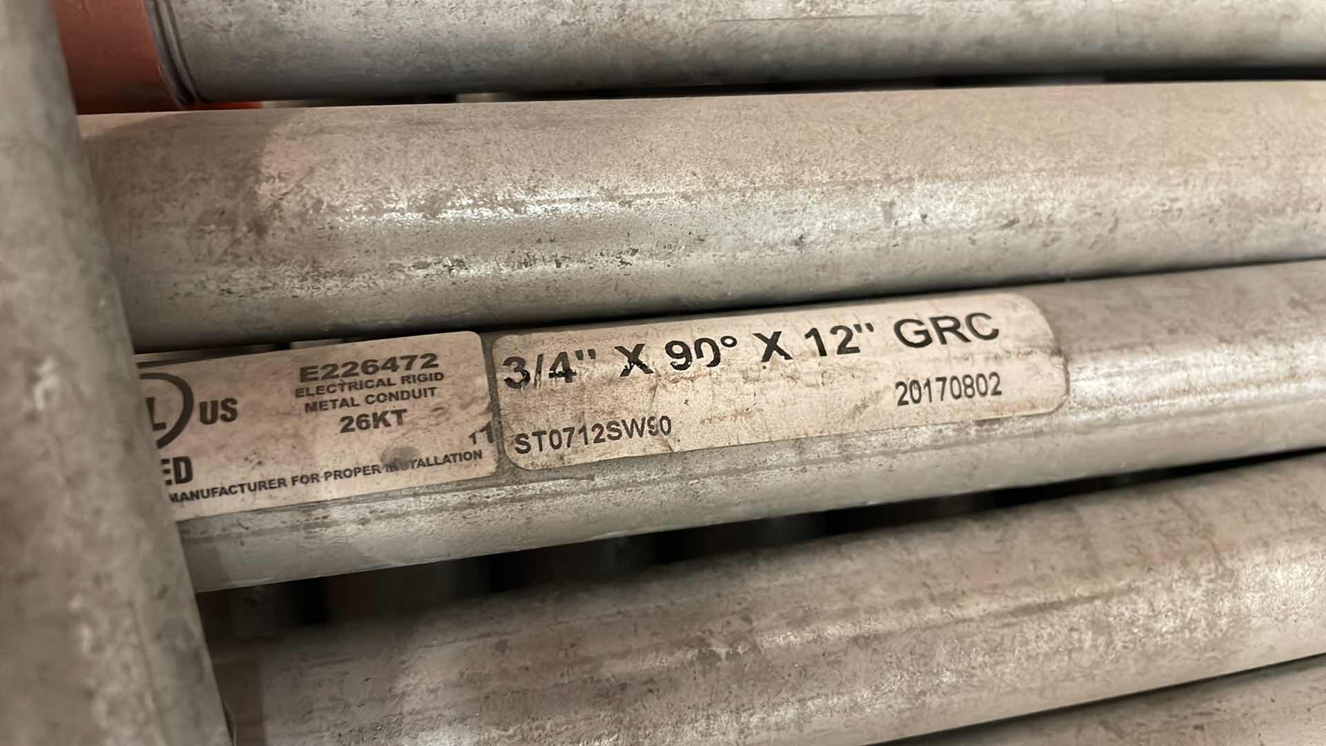 Photo 4 of 3/4" X 90° X 12" GRC ELECTRICAL RIDGID METAL CONDUIT