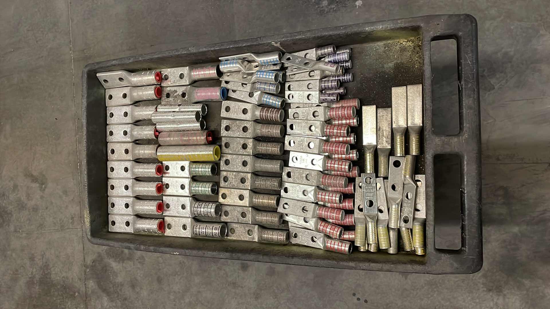 Photo 1 of CART WITH CONTENTS ALUMINUM AND COPPER PLATED LUGS SPLICES