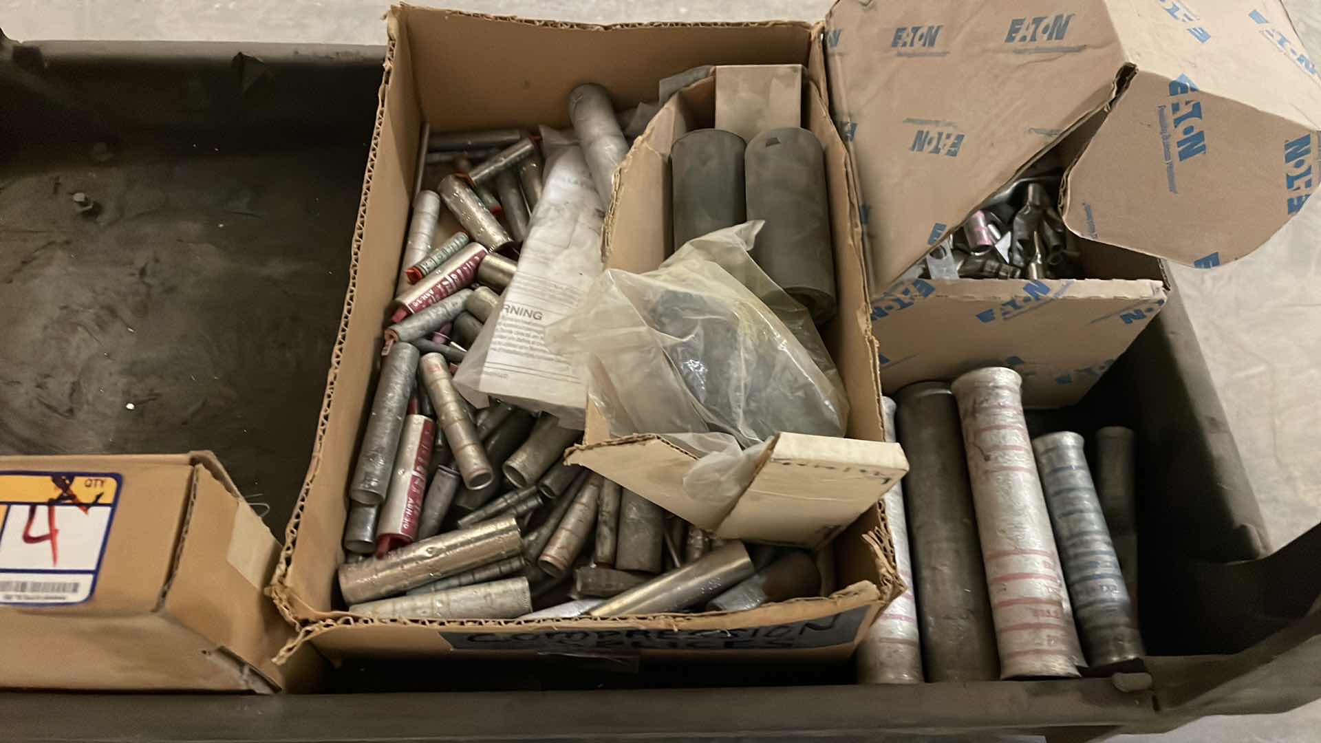 Photo 2 of CART WITH CONTENTS ALUMINUM AND COPPER PLATED LUGS SPLICES