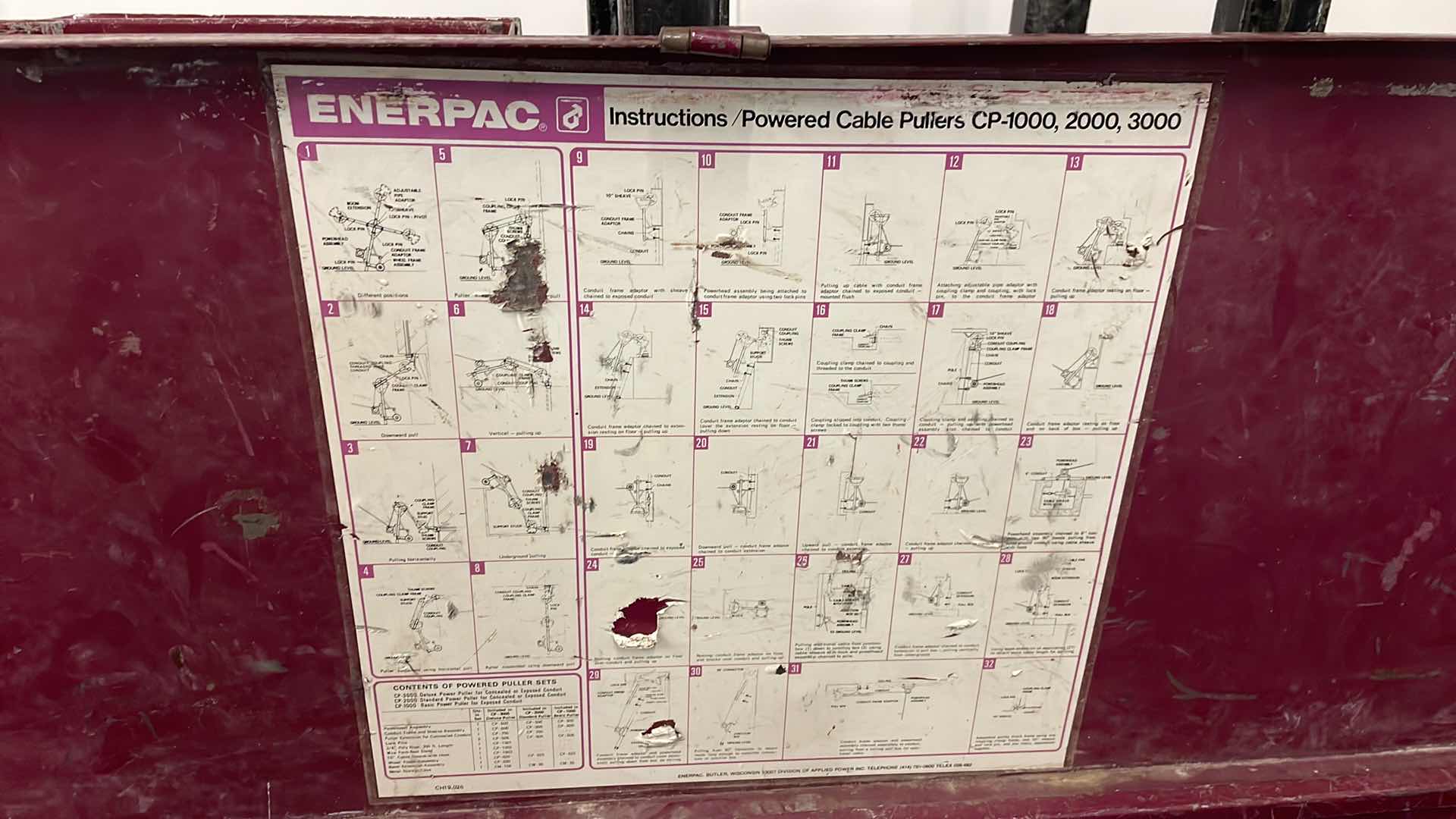 Photo 8 of ENERPAC CAPSTAN CP-501 WITH BOX AND FRAME UNKNOWN IF SET IS COMPLETE. CAPSTAN WORKS