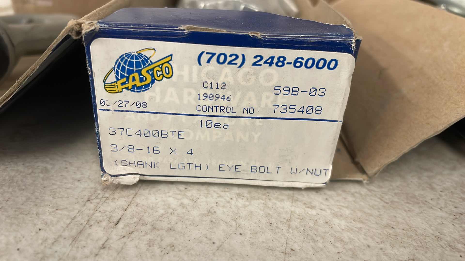 Photo 2 of EYE BOLTS AND MISC HARDWARE