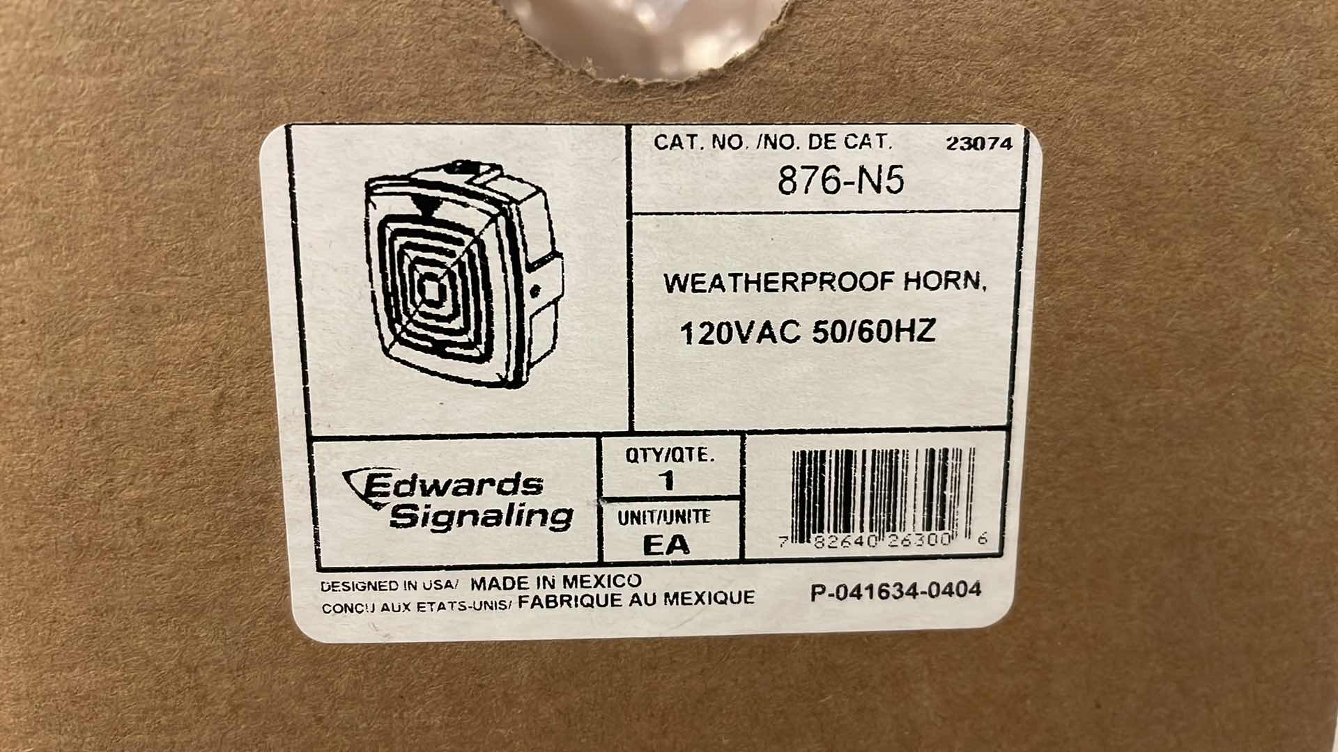 Photo 1 of EDWARDS-SIGNALING-876-N5 WEATHERPROOF VIBRATING HORN, 120VAC, 0.13A