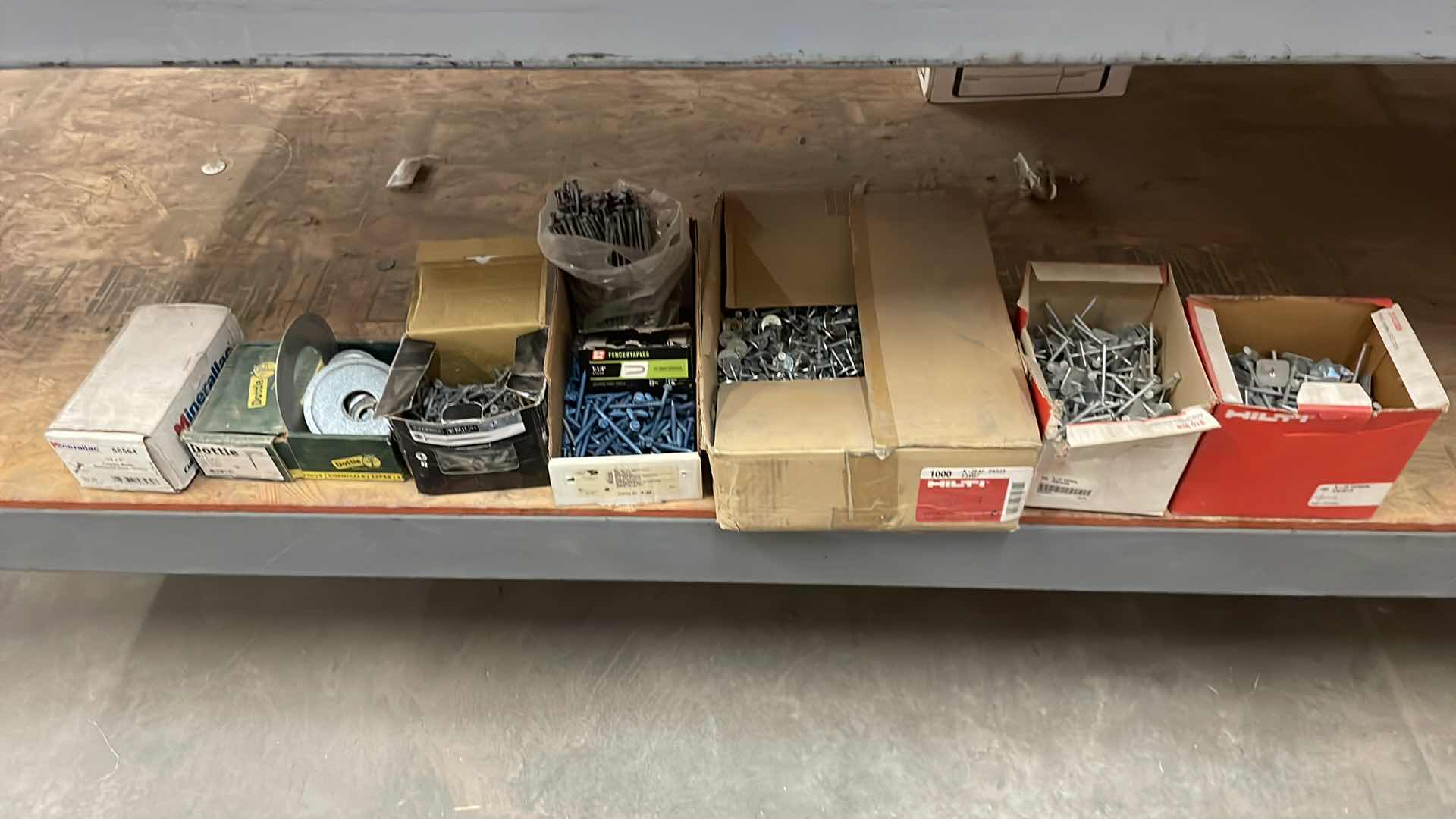 Photo 1 of TOGGLE BOLTS, SCREWS, TAP CONS NAILS,
HILTI PLYWOOD FASTENERS