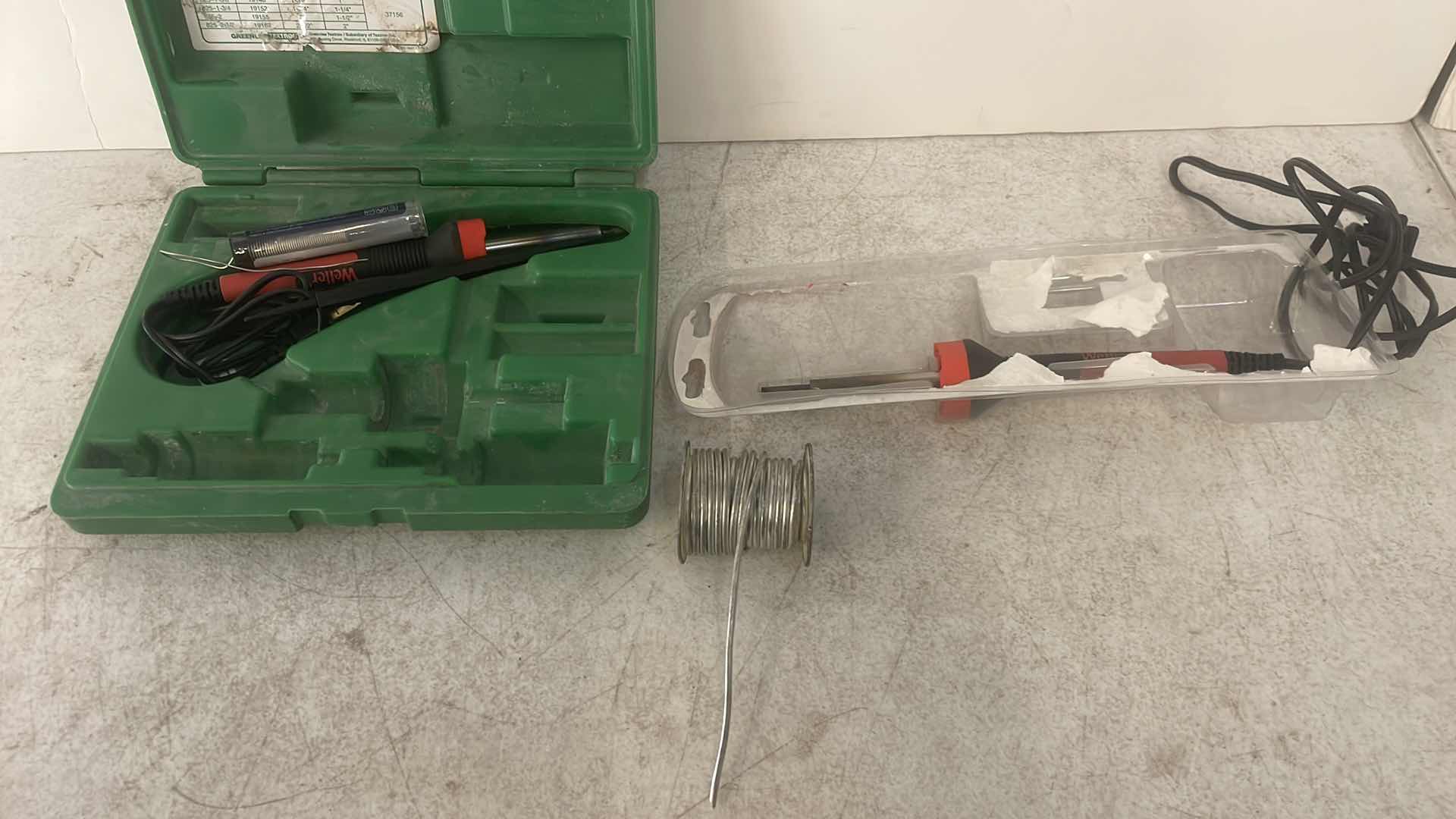 Photo 1 of 2 WELLER SOLDERING IRONS WITH APPROX 1LB SOLDER