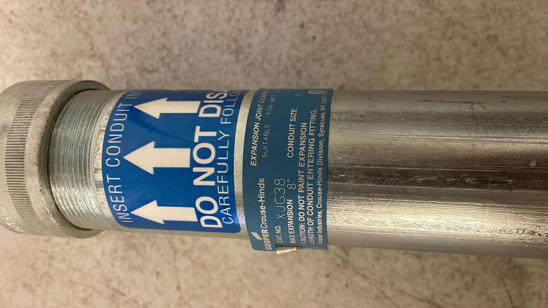Photo 1 of COOPER CROUSE-HINDS 1” EXPANSION JOINT CONDUIT FITTING NO. XJG38 8” MAX