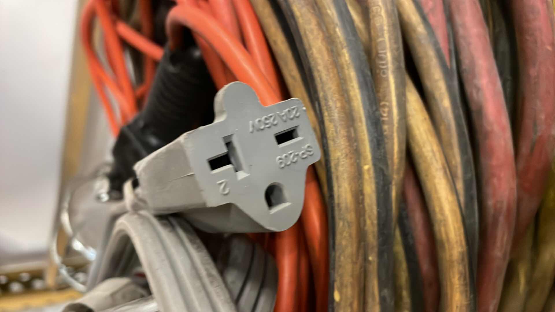 Photo 1 of EXTENISON CORD LOT WITH DROP LIGHT 250v ADAPTER