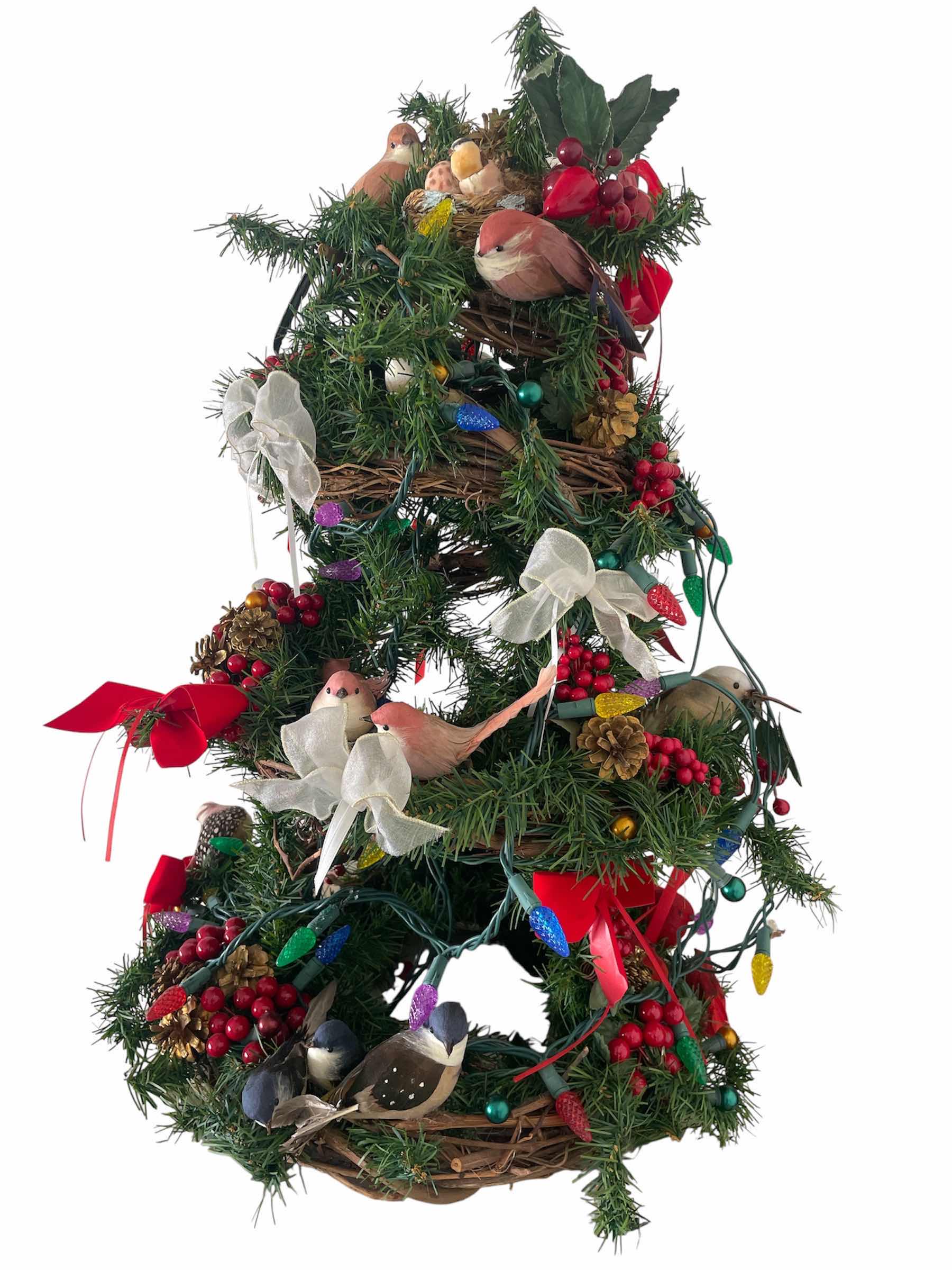 Photo 1 of HOMEMADE CHRISTMAS TREE/DECOR 27” TALL 18” WIDE AT BASE