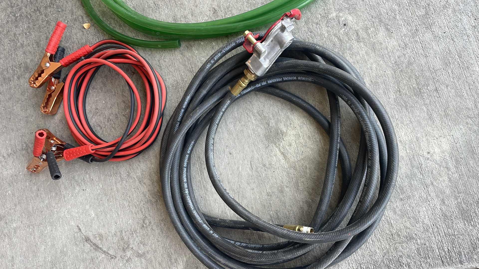 Photo 1 of JUMPER CABLES, AIR HOSE WITH GLAD HAND ADAPTER, SPARE GREEN HOSE