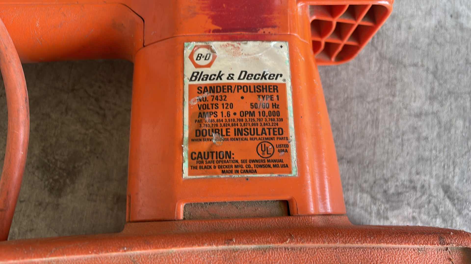 Photo 1 of BLACK & DECKER SANDER POLISHER WITH SAND PAPER