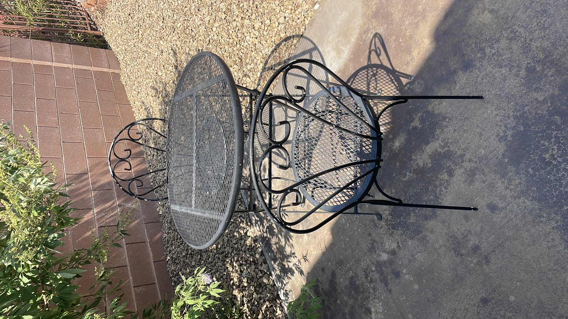 Photo 1 of WROUGH IRON TABLE 28” AND CHAIRS