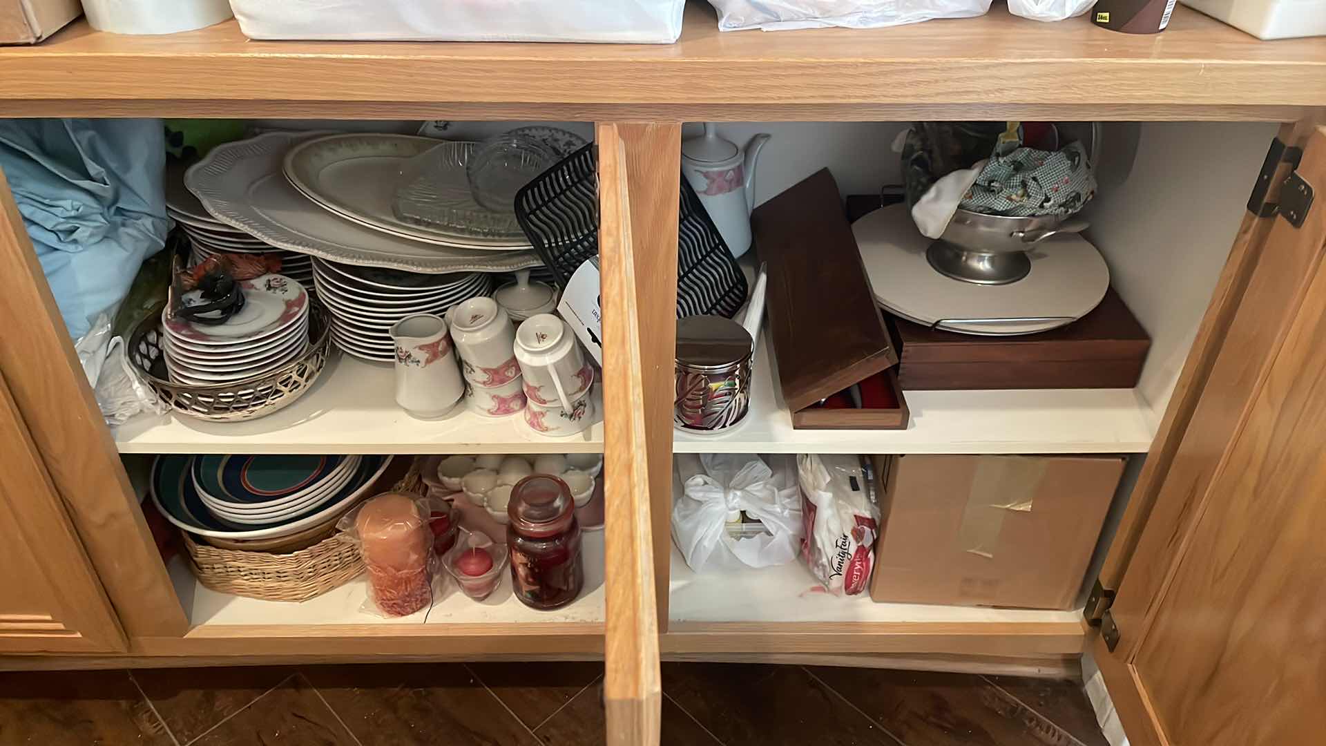 Photo 1 of MISC PLATES AND ALL CONTENTS IN CABINETS