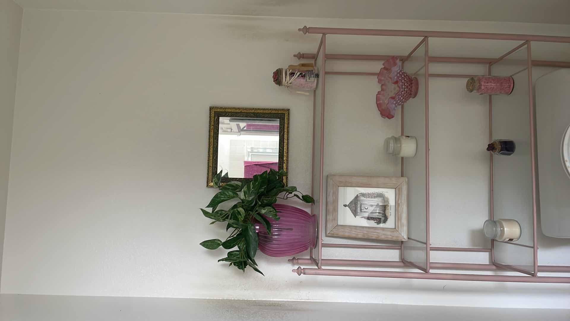 Photo 1 of PINK METAL OVER TOLIET RACK WITH DECOR 26”x9”x 61”