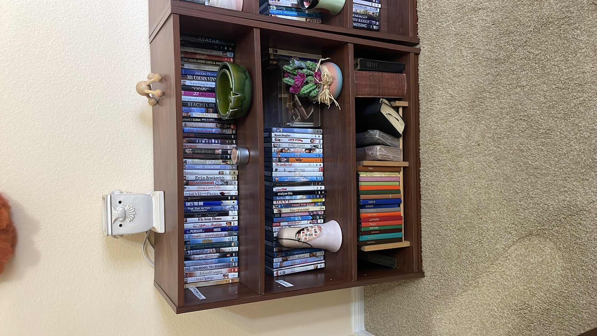 Photo 1 of BOOKCASE WITH CONTENTS 29”x12”x32” MOVIES COMEDIES FAITH BASED BOOKS