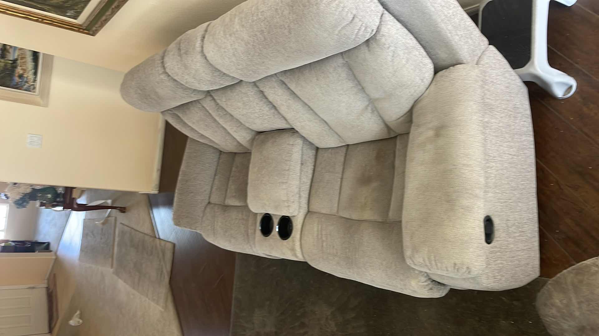 Photo 1 of DOUBLE RECLINING SOFA 78”x43” CONTENTS NOT INCLUDED