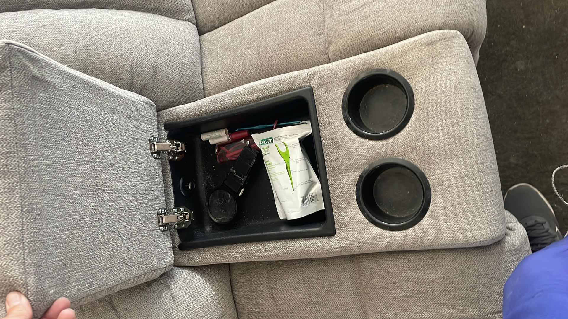 Photo 1 of DOUBLE RECLINING SOFA 78”x43” CONTENTS NOT INCLUDED