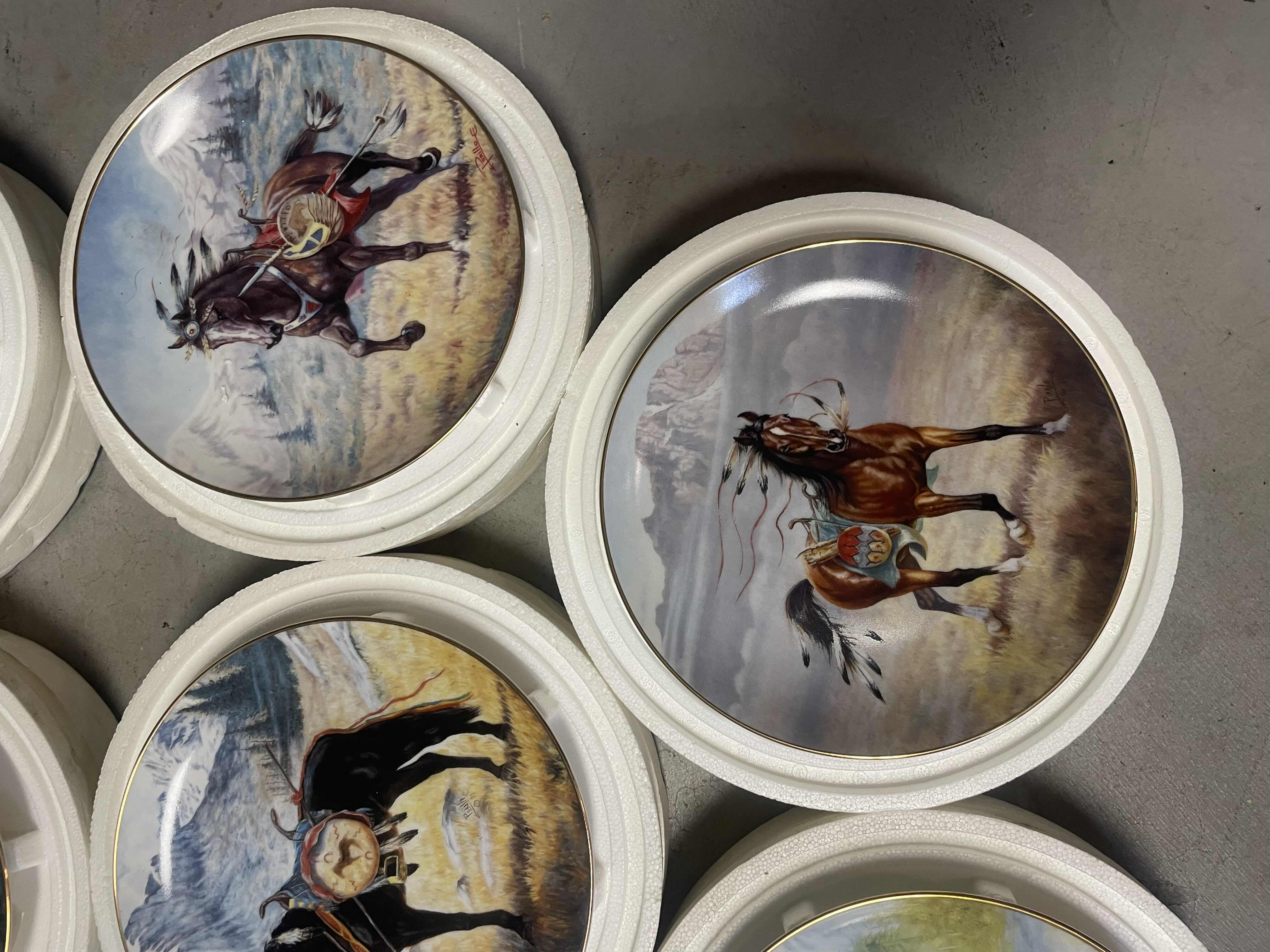 Photo 1 of “WAR PONIES OF THE PLAINS” 8 PLATE COLLECTION BY GREGORY PERILLO HORSES NATIVE AMERICAN WITH COA