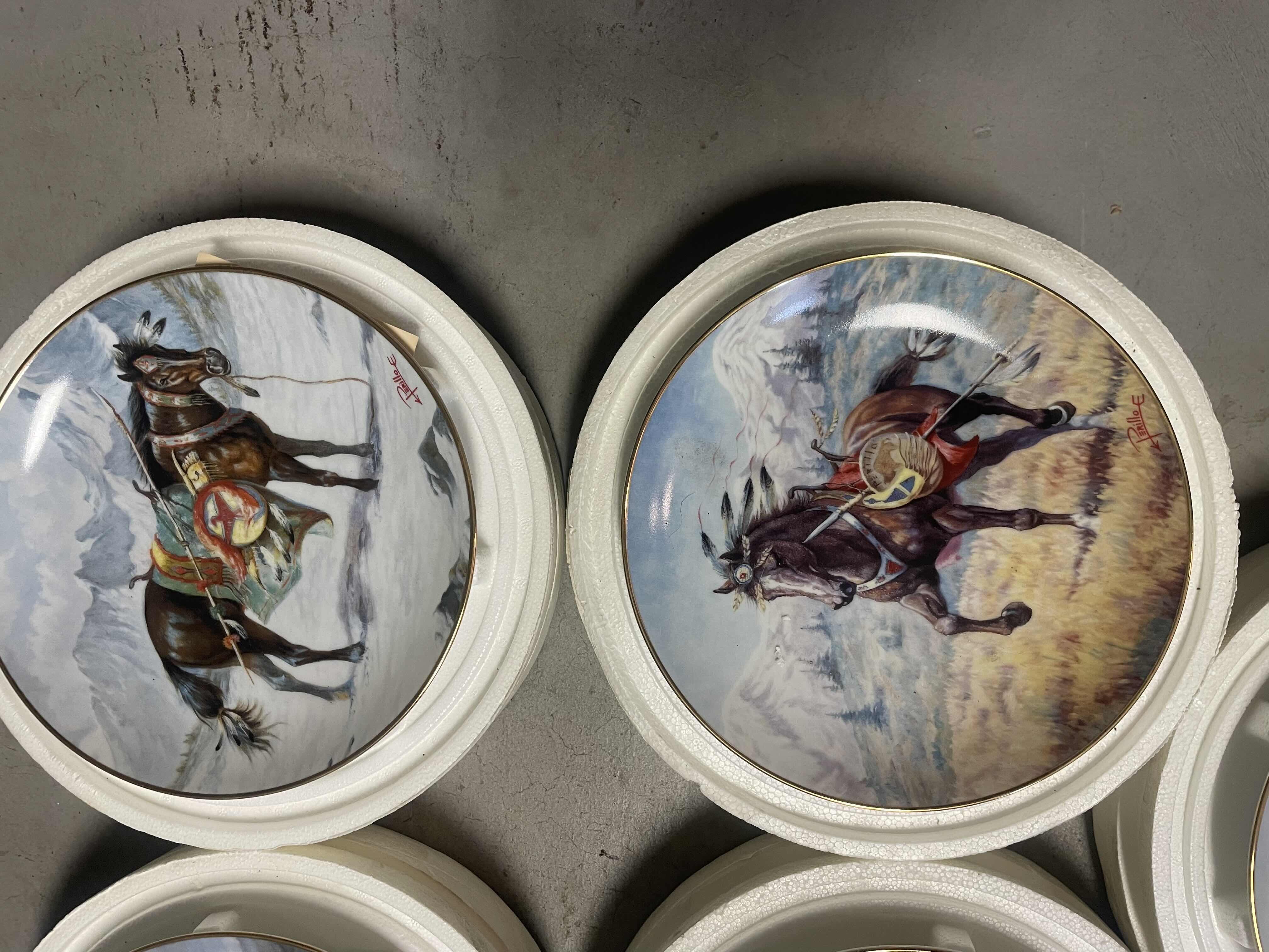 Photo 1 of “WAR PONIES OF THE PLAINS” 8 PLATE COLLECTION BY GREGORY PERILLO HORSES NATIVE AMERICAN WITH COA