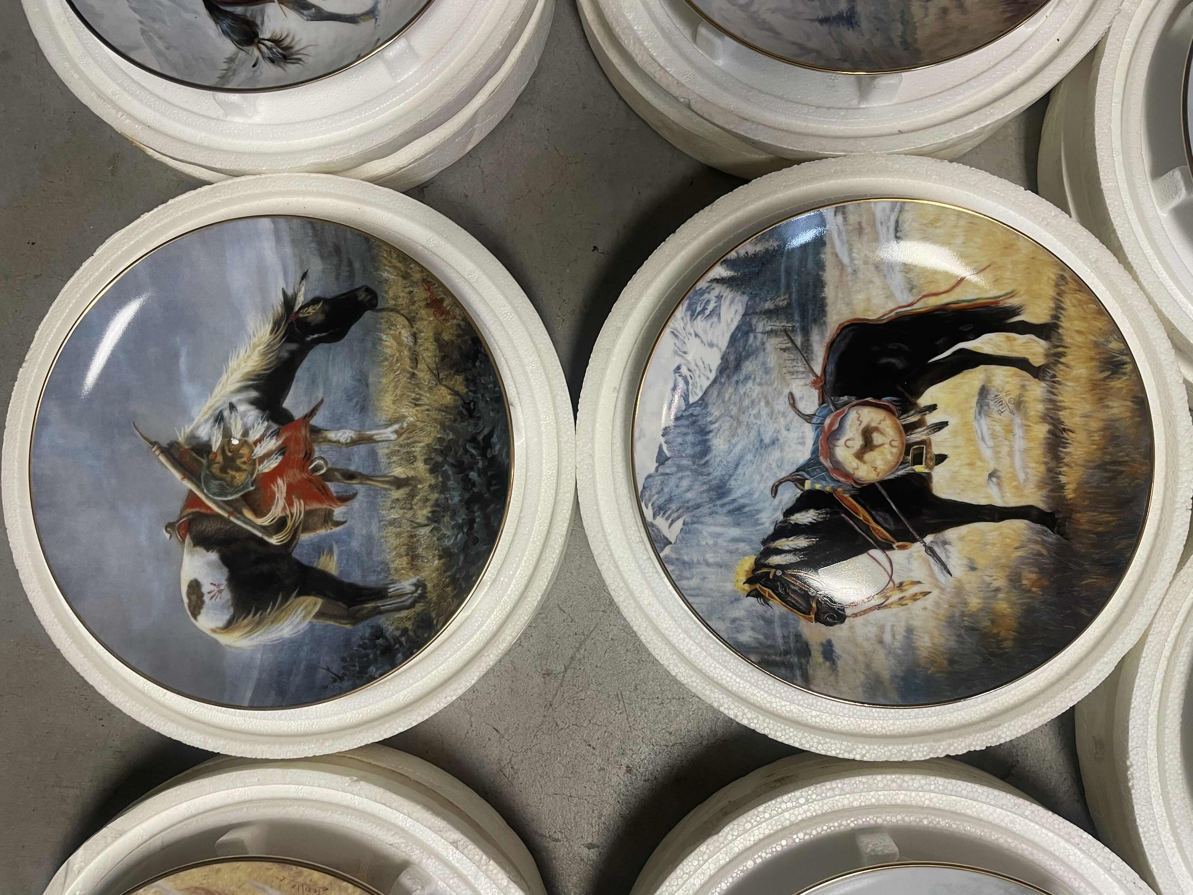 Photo 1 of “WAR PONIES OF THE PLAINS” 8 PLATE COLLECTION BY GREGORY PERILLO HORSES NATIVE AMERICAN WITH COA