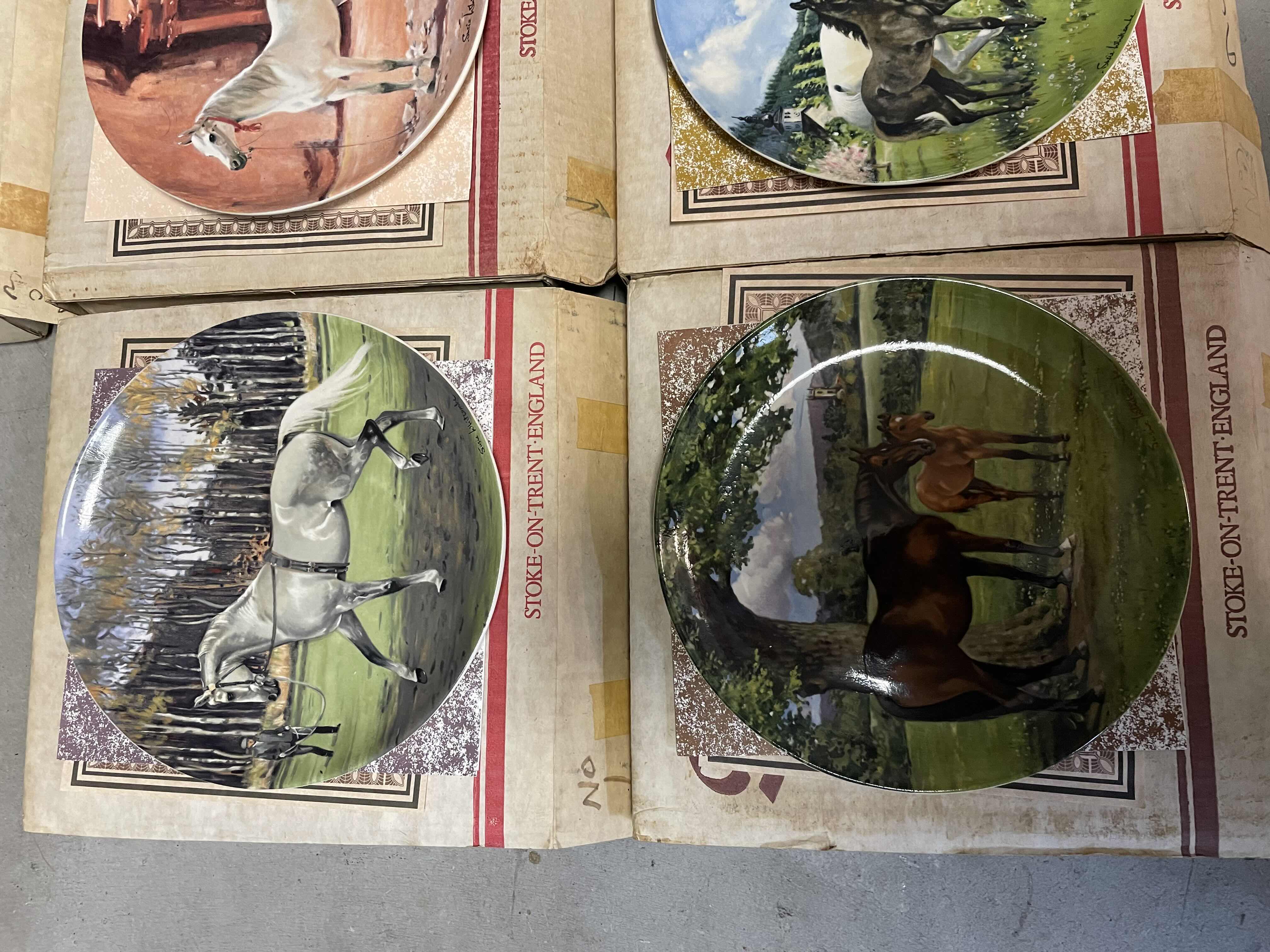 Photo 1 of VINTAGE LTD ED SPODE BONE CHINA HORSE DISPLAY PLATES BY SUSIE WHITCOMBE - NOBLE HORSE COLLECTION WITH COA