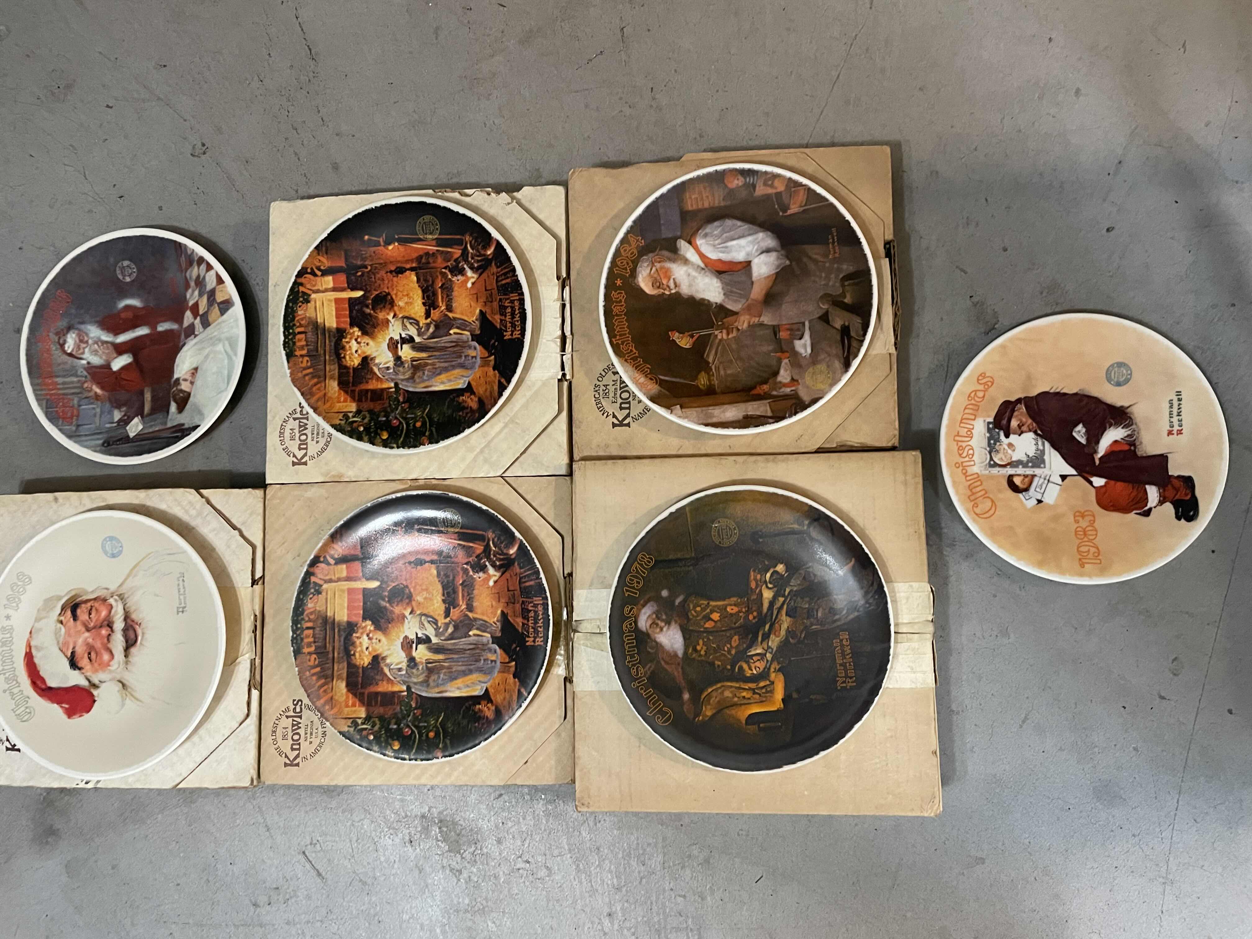 Photo 1 of NORMAN ROCKWELL CHRISTMAS COLLECTOR PLATES FROM KNOWLES COMPANY WITH COA