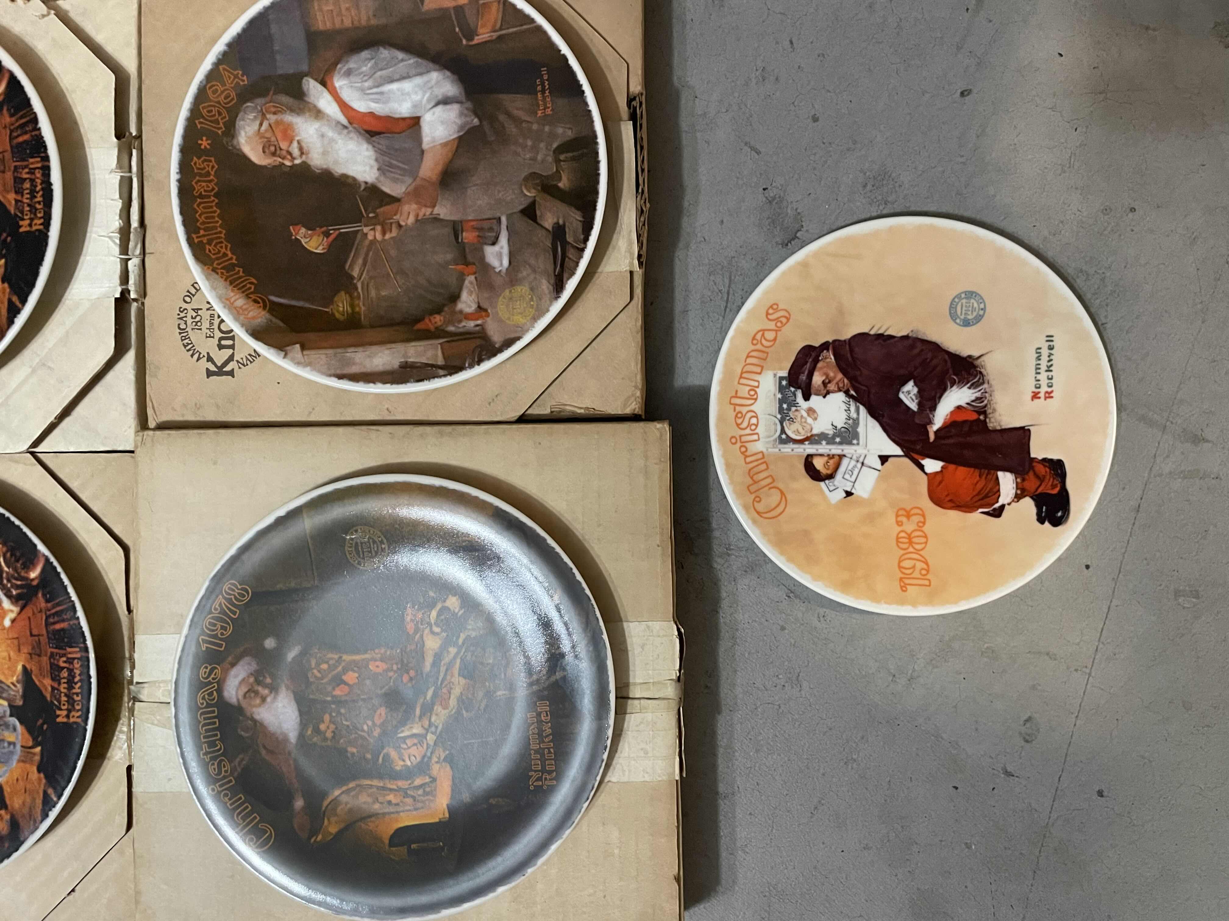 Photo 1 of NORMAN ROCKWELL CHRISTMAS COLLECTOR PLATES FROM KNOWLES COMPANY WITH COA