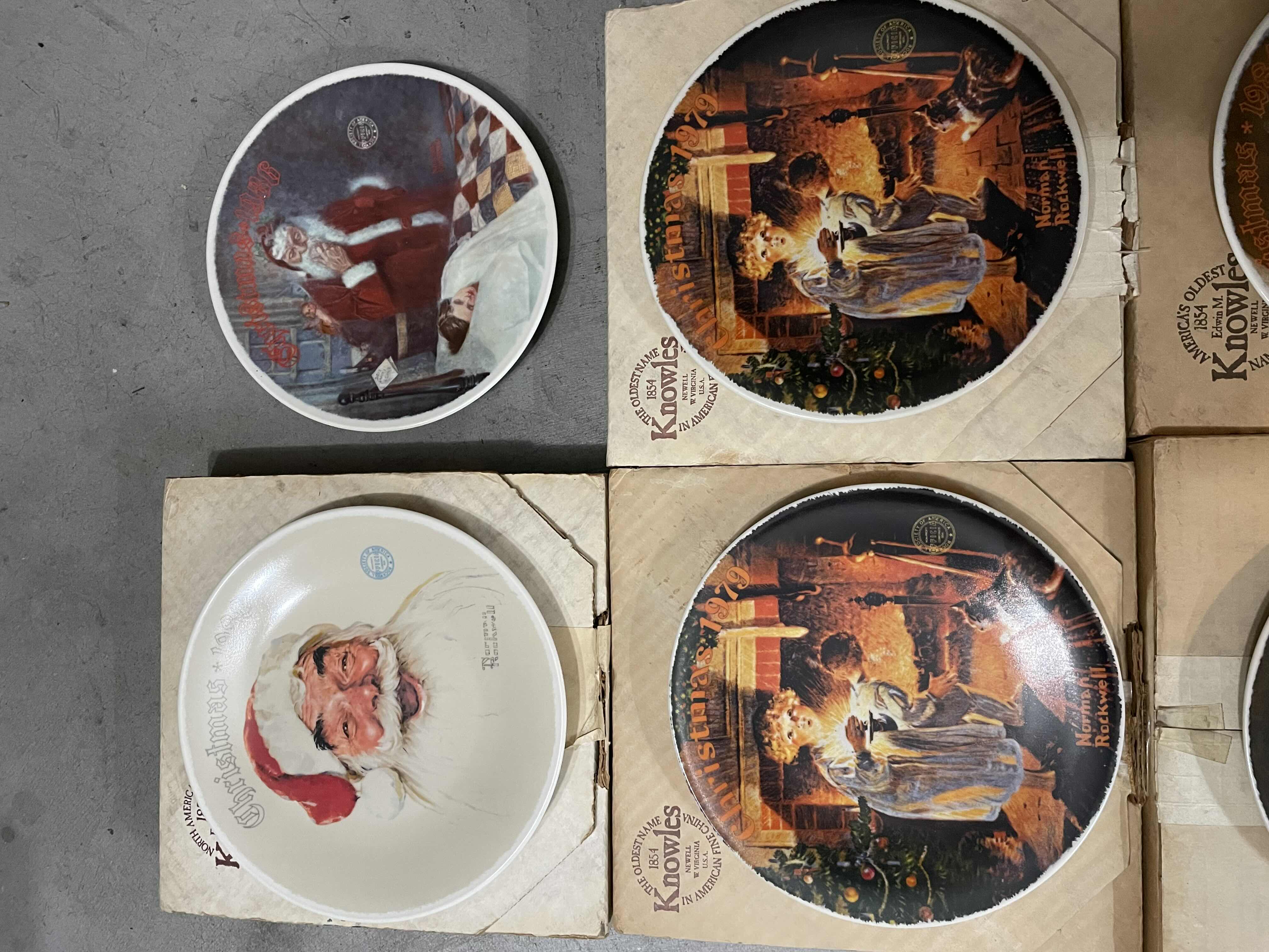 Photo 1 of NORMAN ROCKWELL CHRISTMAS COLLECTOR PLATES FROM KNOWLES COMPANY WITH COA
