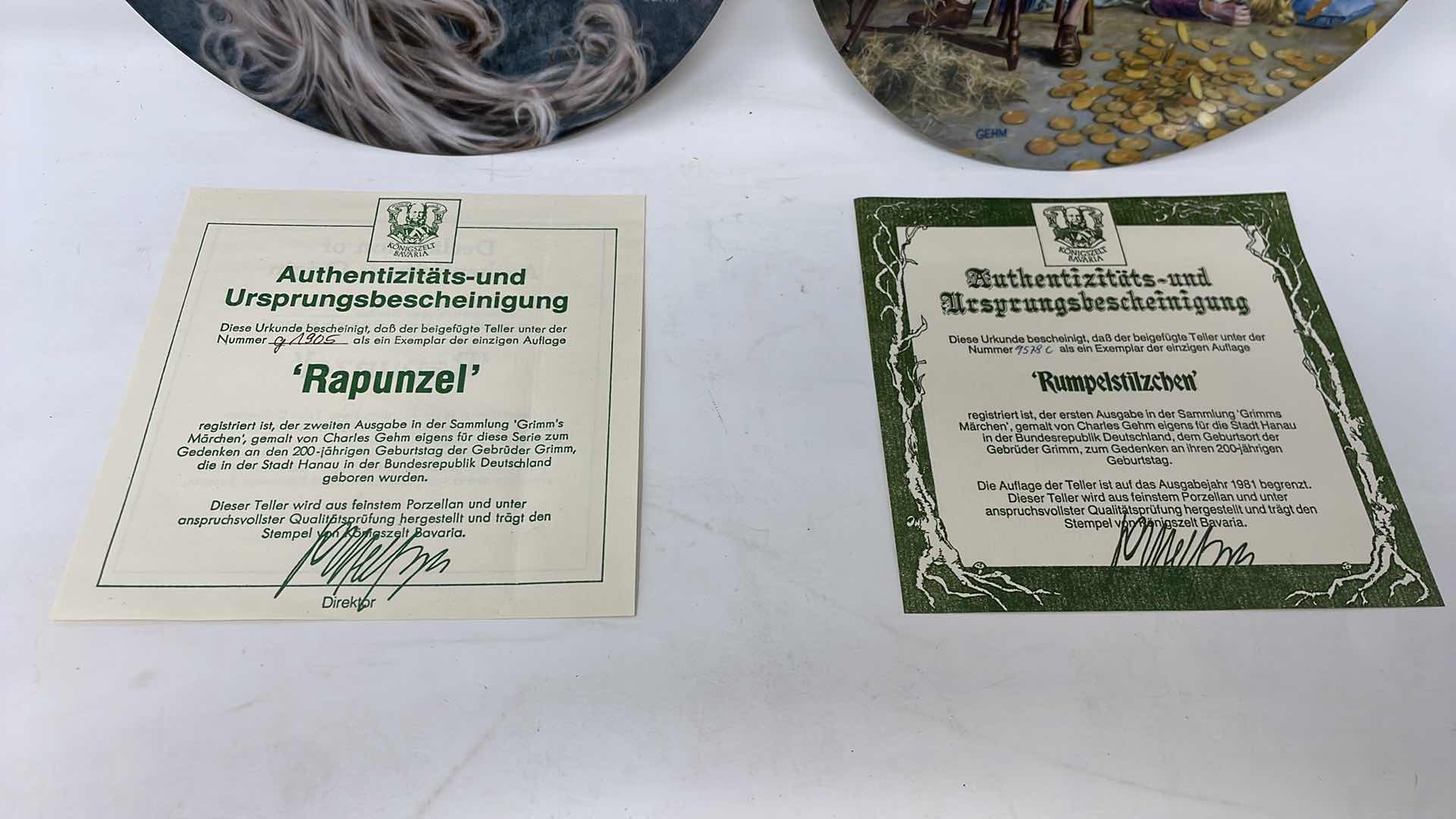 Photo 1 of KONIGSZELT BAYERN - CHARLES GEHM - GRIMMS FAIRY TALE - "RUMPELSTILZCHEN" - 9578C & “RAPUNZEL” - G1905