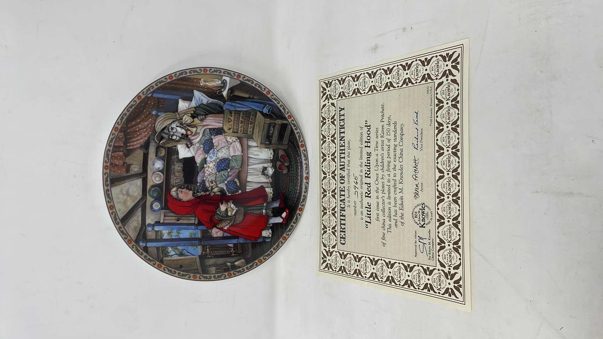 Photo 1 of 1988 KNOWLES LITTLE RED RIDING HOOD ONES UPON TIME #1 IN SERIES COLLECTOR PLATE 596E