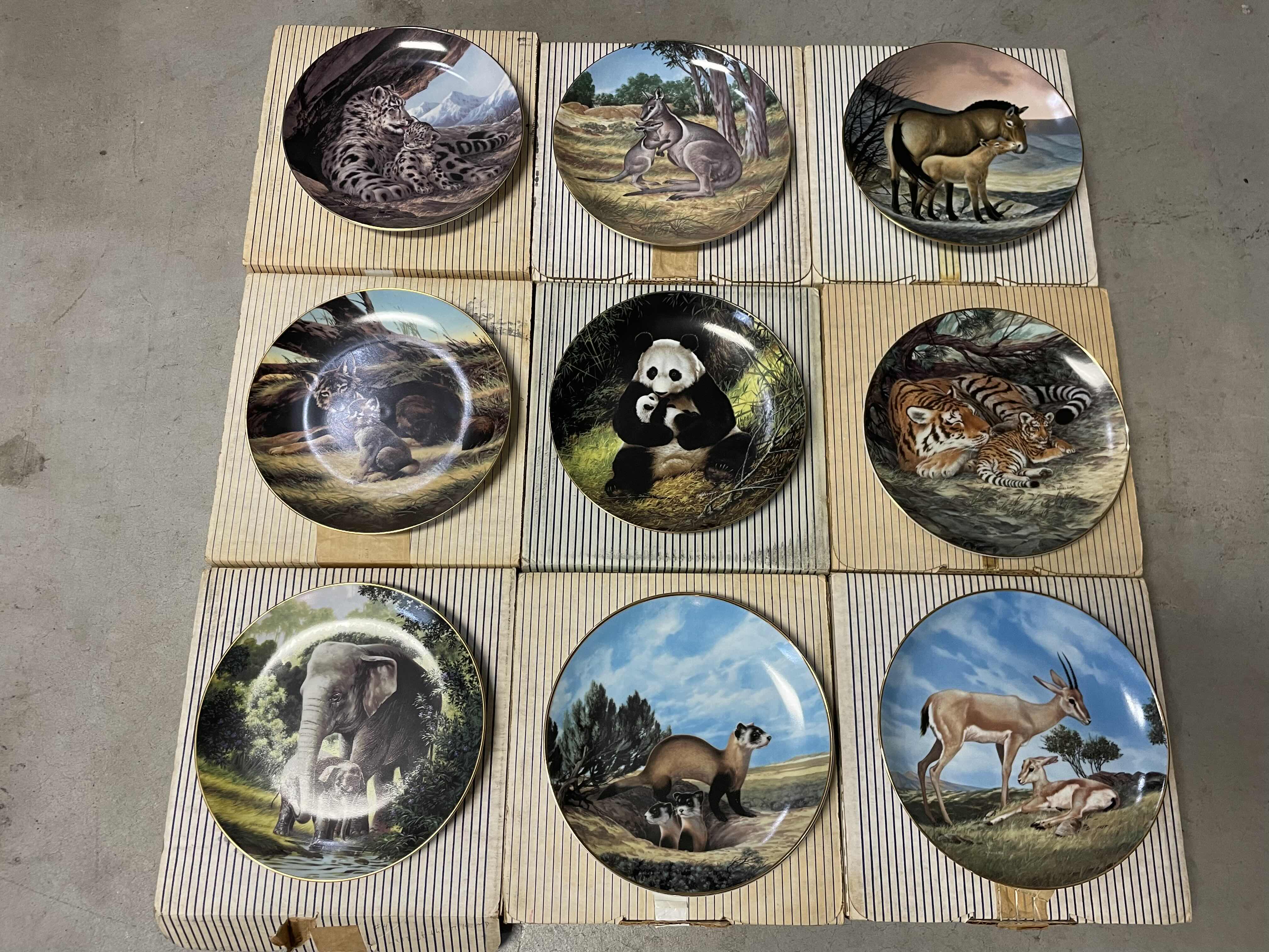 Photo 1 of VINTAGE “THE ENDANGERED SPECIES” ART PLATE COLLECTION “LAST OF THEIR KIND” BY WILL NELSON WITH COA