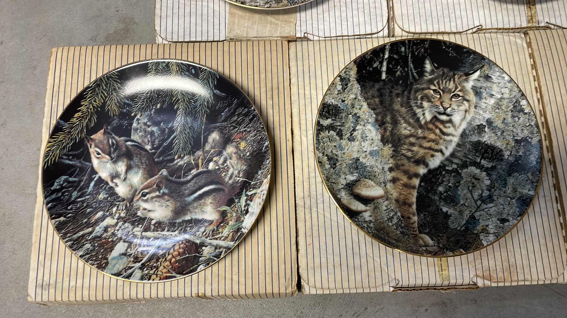 Photo 1 of "OUR WOODLAND FRIENDS" COLLECTOR PLATES CARL BRENDERS WITH BOX & COA