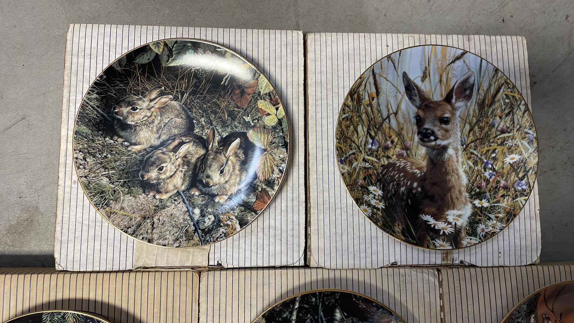 Photo 1 of "OUR WOODLAND FRIENDS" COLLECTOR PLATES CARL BRENDERS WITH BOX & COA