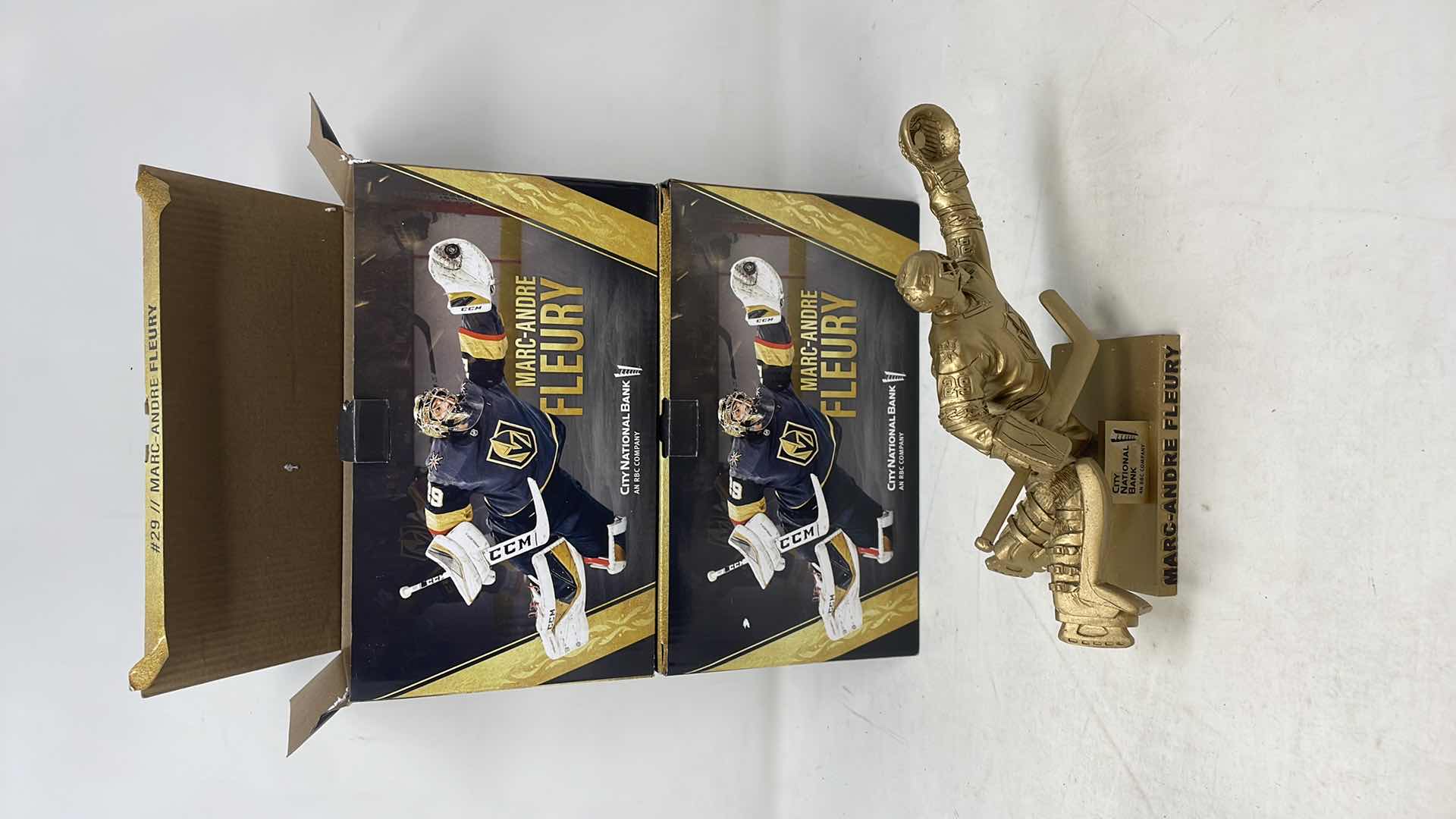 Photo 1 of NHL VEGAS GOLDEN KNIGHTS MARC ANDRE FLEURY STATUE 2 PCS