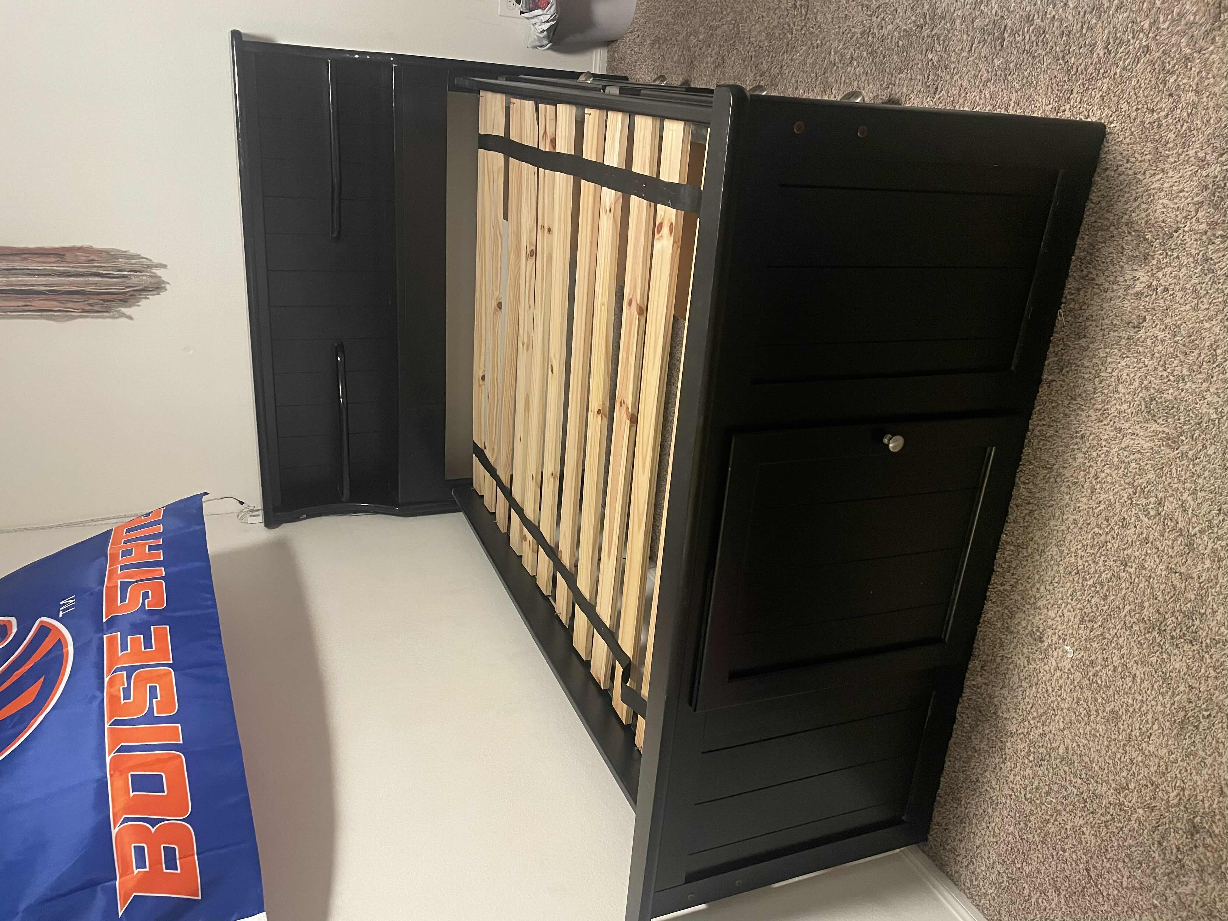 Photo 1 of SUMMIT BLACK FULL WOOD BOOKCASE BED WITH 4-DRAWER STORAGE UNIT